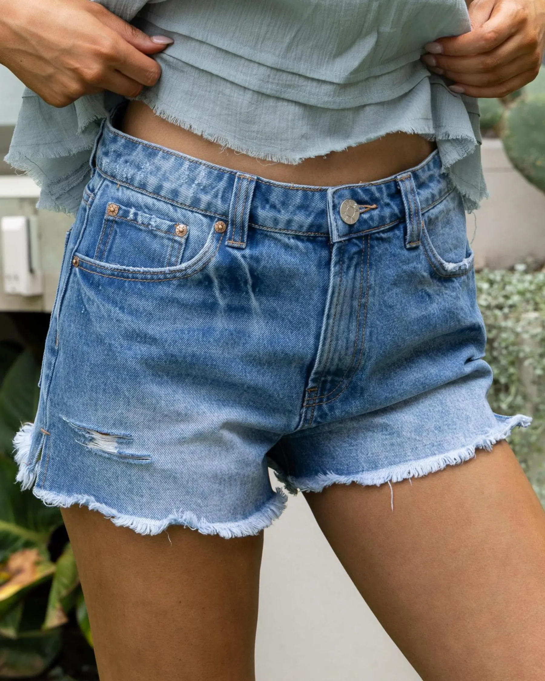 Denim|Bottoms*DESU Nevada Denim Shorts Classic Mid Blue