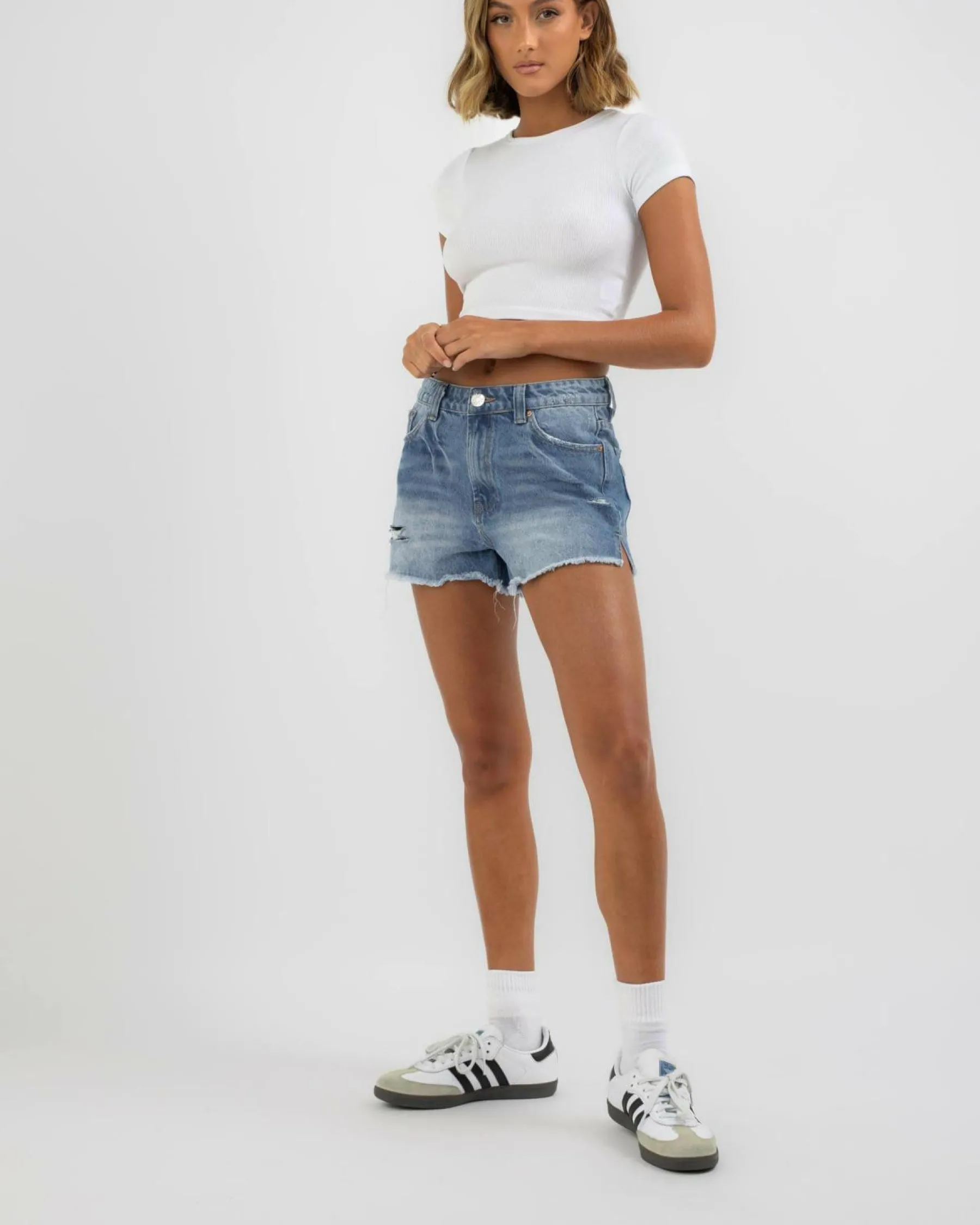 Denim|Bottoms*DESU Nevada Denim Shorts Classic Mid Blue