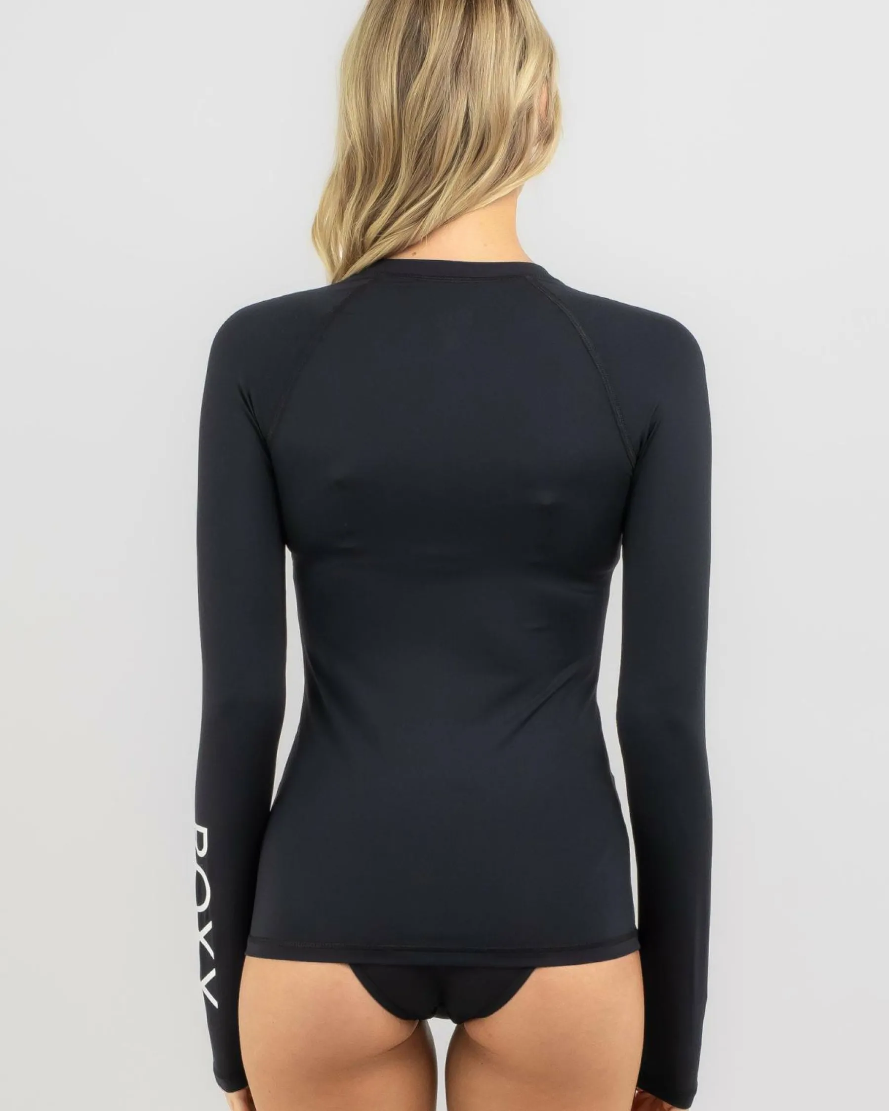 Rash Vests*Roxy New Essentials Long Sleeve Zipped Rash Vest Anthracite