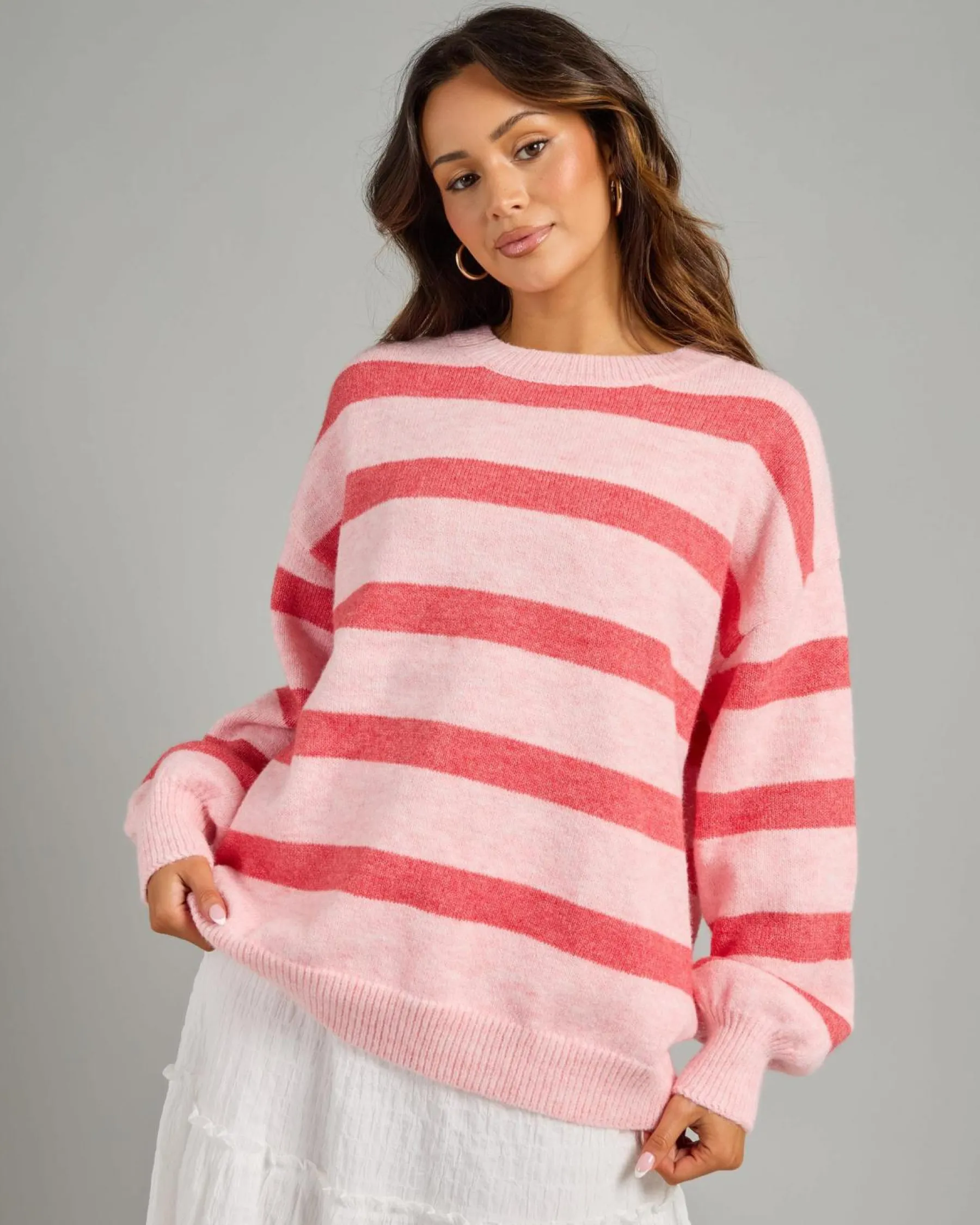 Jumpers & Hoodies*Pink Diamond Nix Knit Jumper Pink