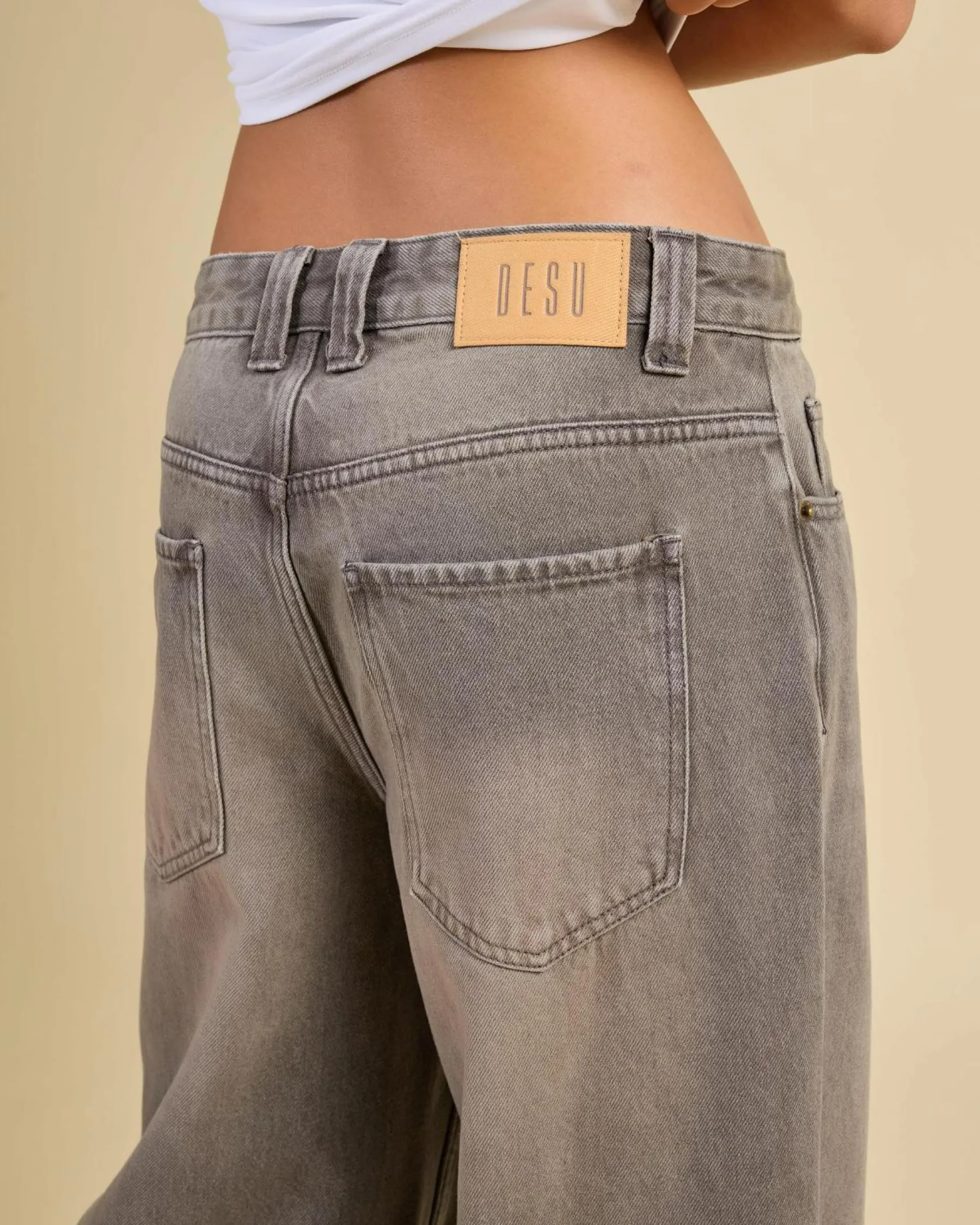 Denim|Bottoms*DESU Nova Baggy Balloon Jeans Blasted Grey Garage