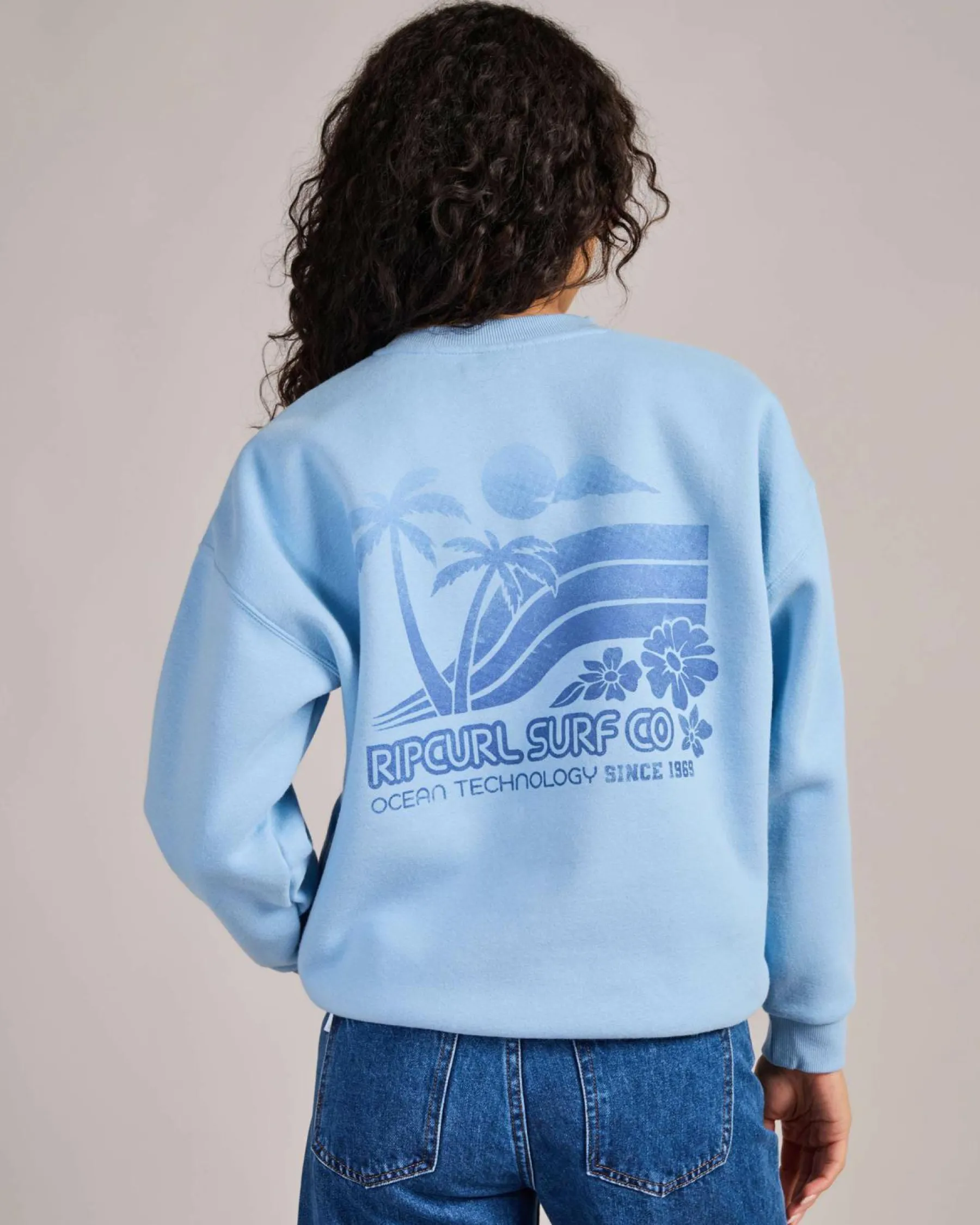 Jumpers & Hoodies*Rip Curl Ocean Tech Heritage Crew Sweatshirt Mid Blue