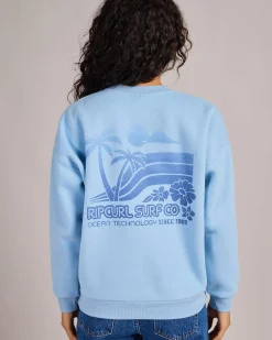 Jumpers & Hoodies*Rip Curl Ocean Tech Heritage Crew Sweatshirt Mid Blue