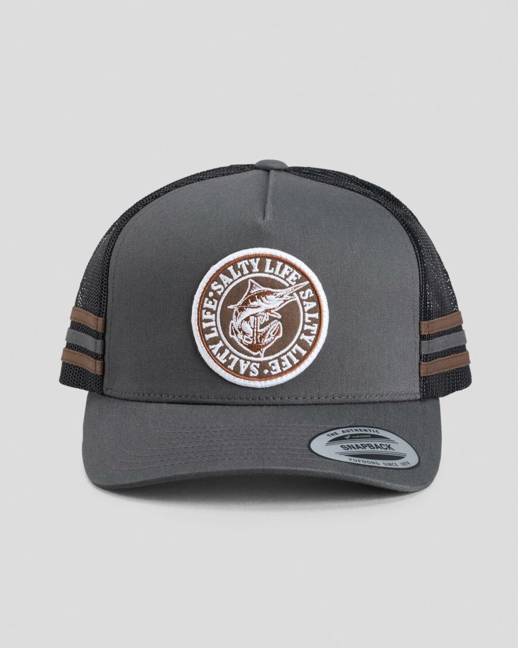 Headwear*Salty Life Once Bitten 3.0 Trucker Cap Charcoal