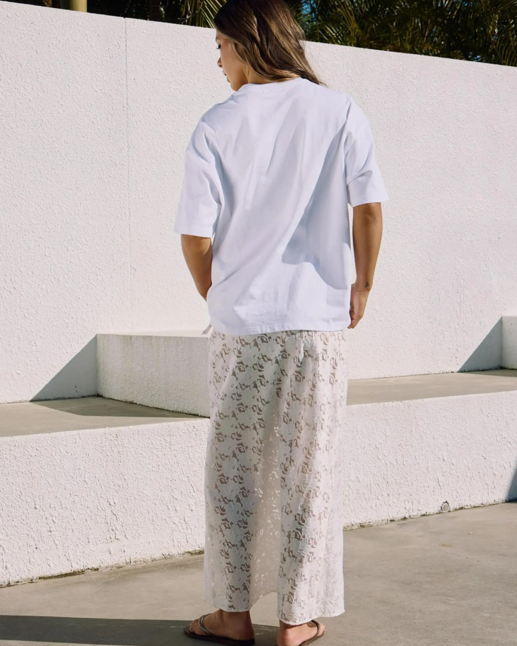 Tops*Ava And Ever Oversized Plain Tee White