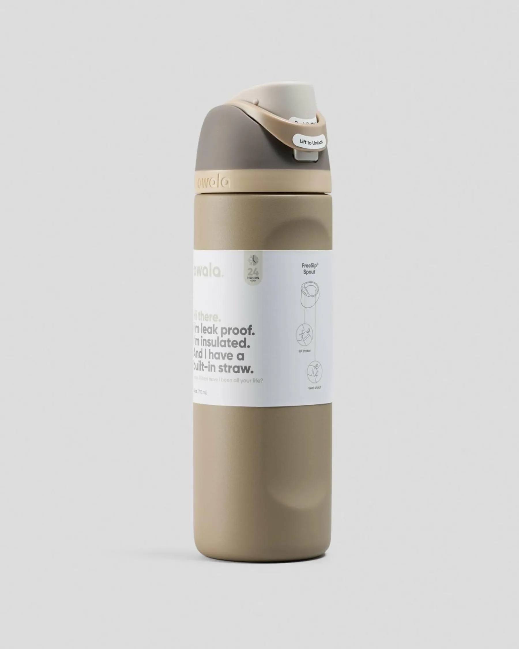 Bottles & Lunch Boxes|Bottles & Lunch Boxes*Owala 24oz FreeSip Stainless Steel Water Bottle Grey/brown