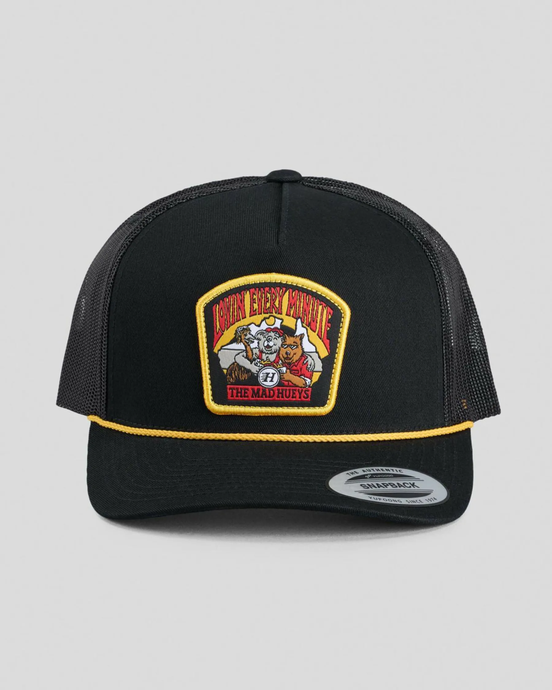 Headwear*The Mad Hueys Oz Straya Trucker Cap Black