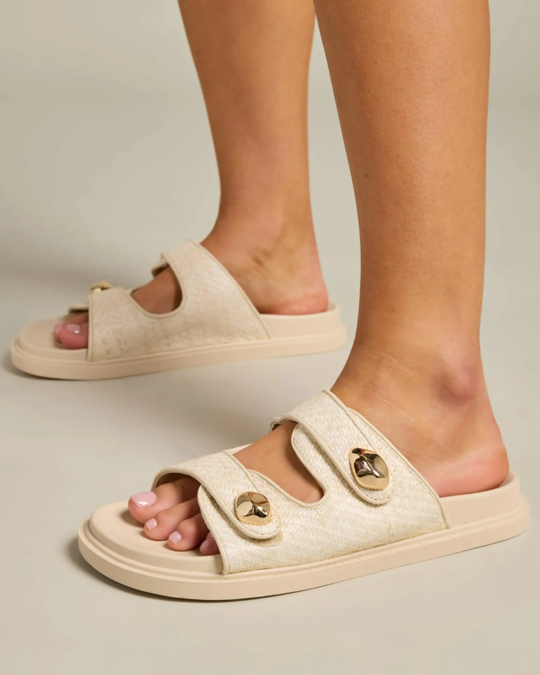 Slides*Ava And Ever Palma Slide Sandals Natural