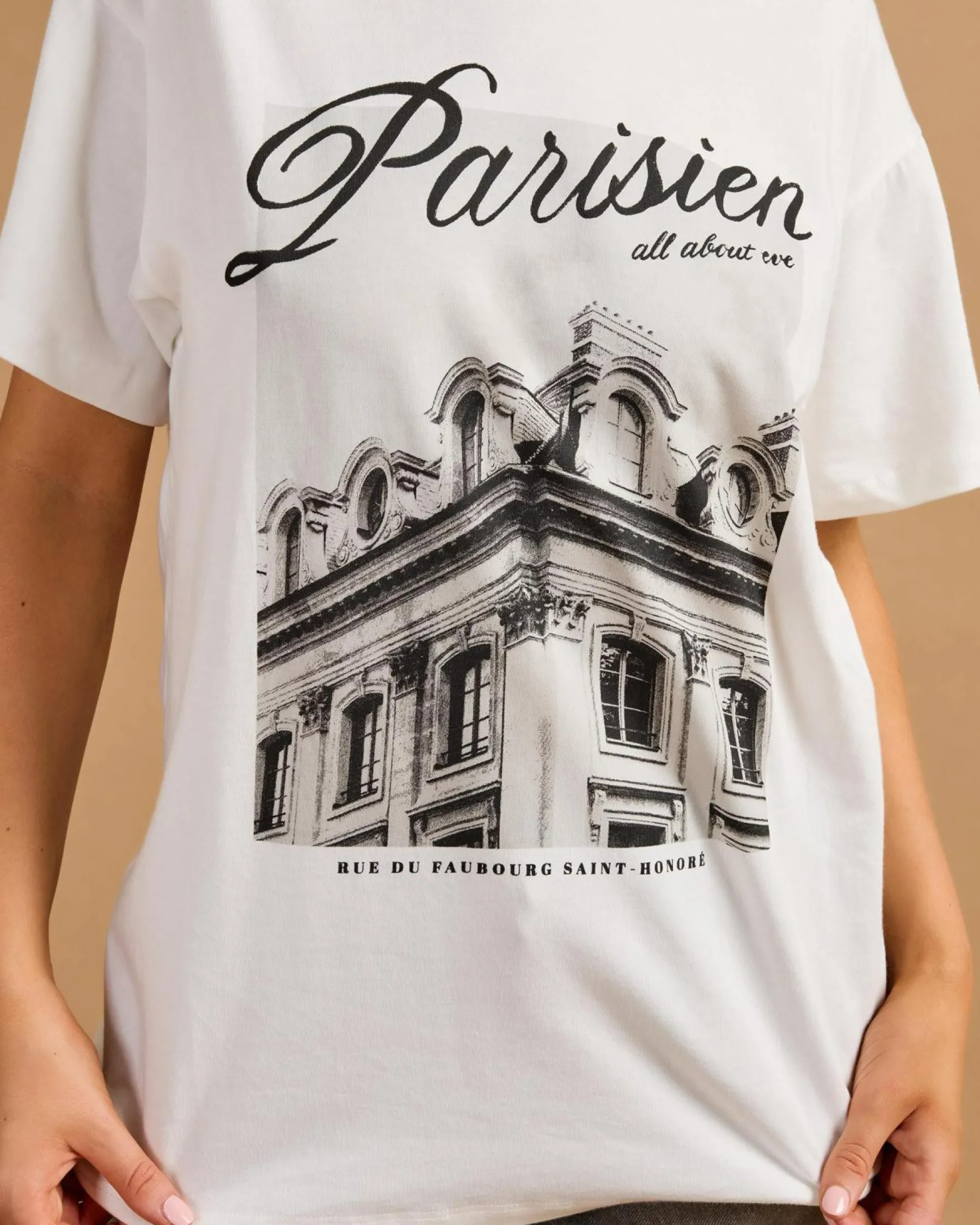 Tops*All About Eve Parisien Oversized T-Shirt Vintage White