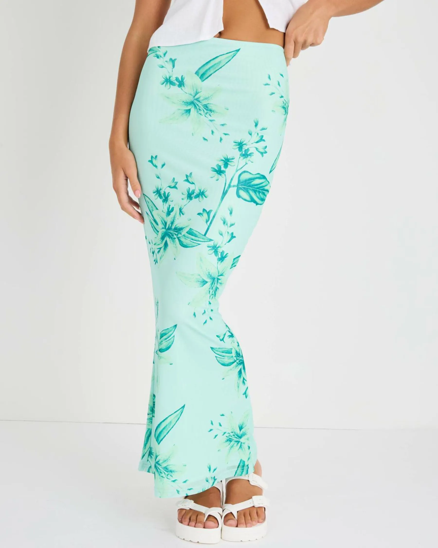 Bottoms*Ava And Ever Pia Maxi Skirt Green/green Floral