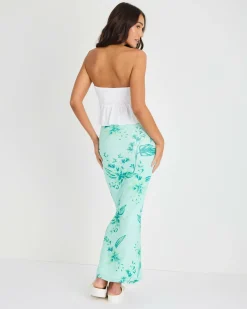 Bottoms*Ava And Ever Pia Maxi Skirt Green/green Floral