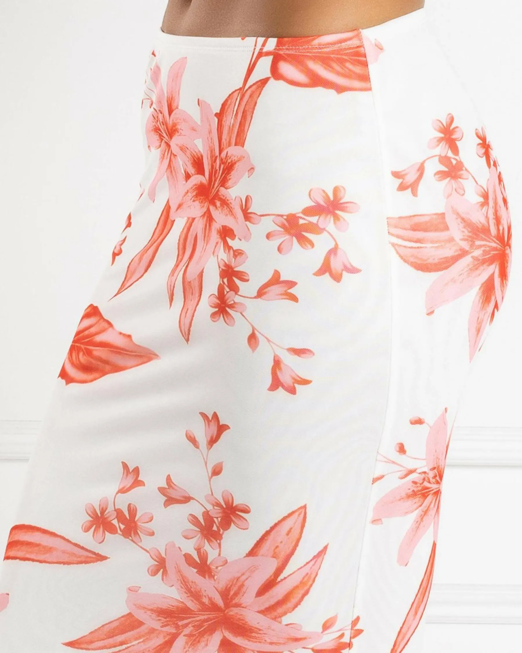 Bottoms*Ava And Ever Pia Maxi Skirt White/pink Floral