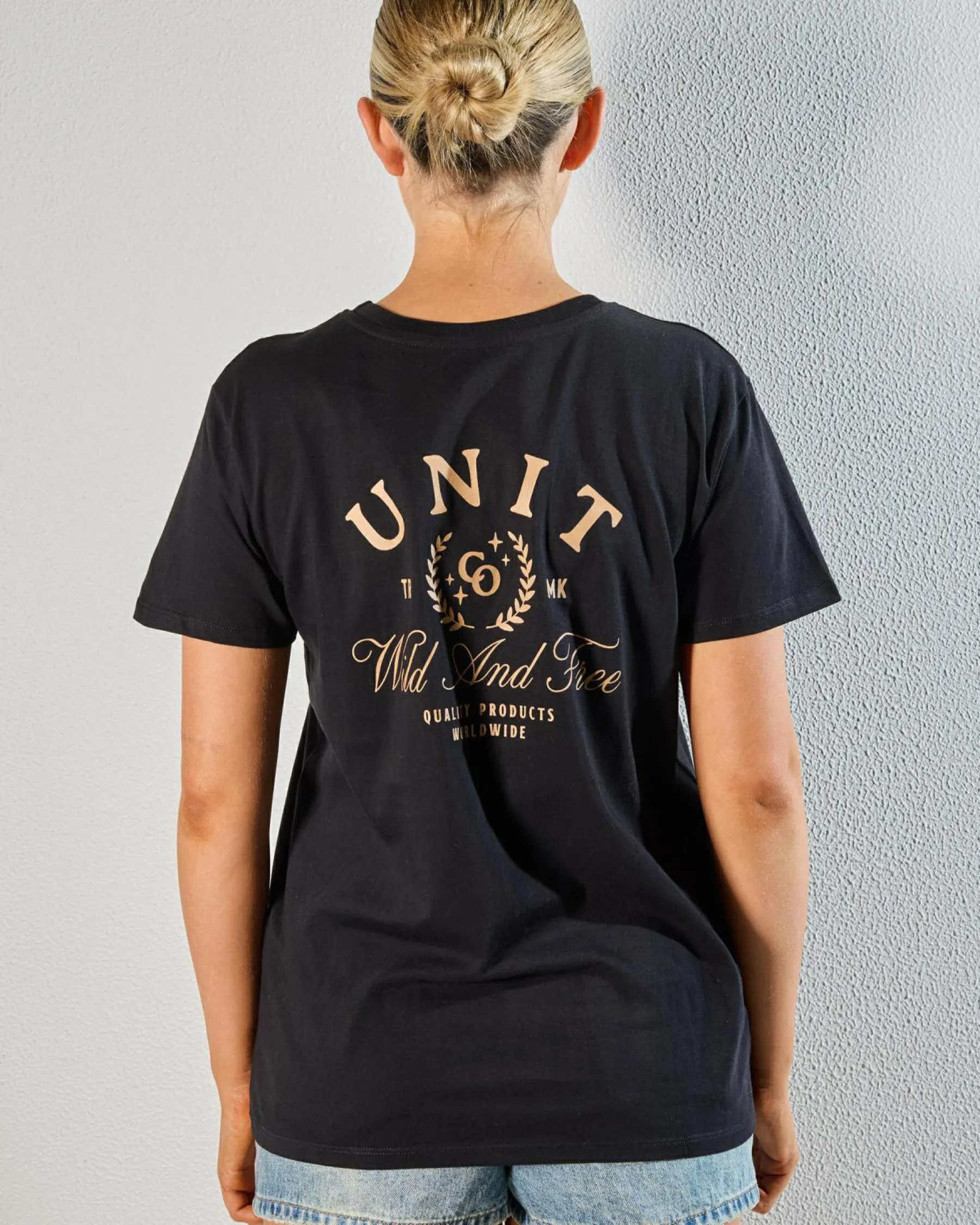 Tops*Unit Placid Regular Fit Ladies T-Shirt Black