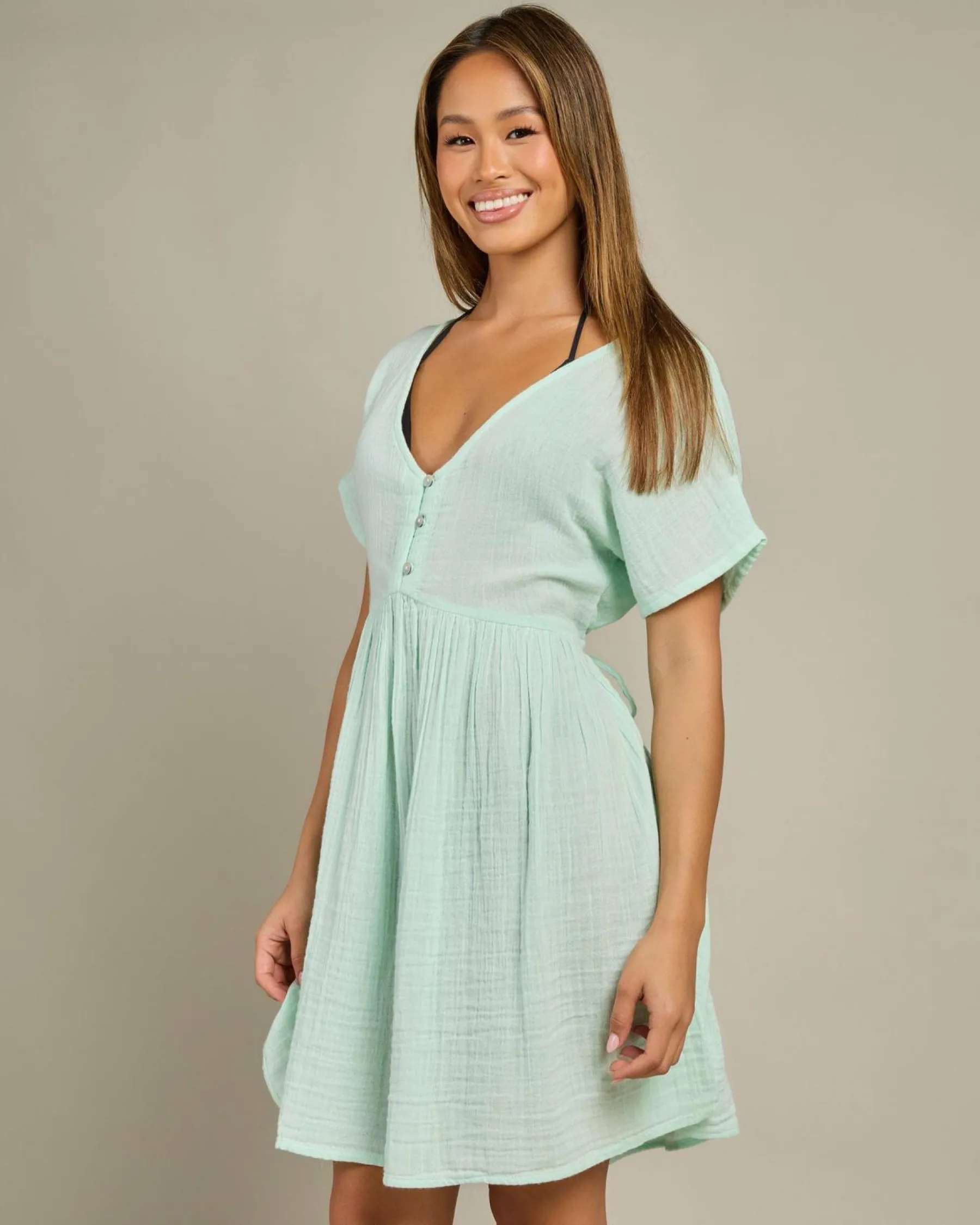 Outlet Premium Surf Short Sleeve Dress Women Dresses