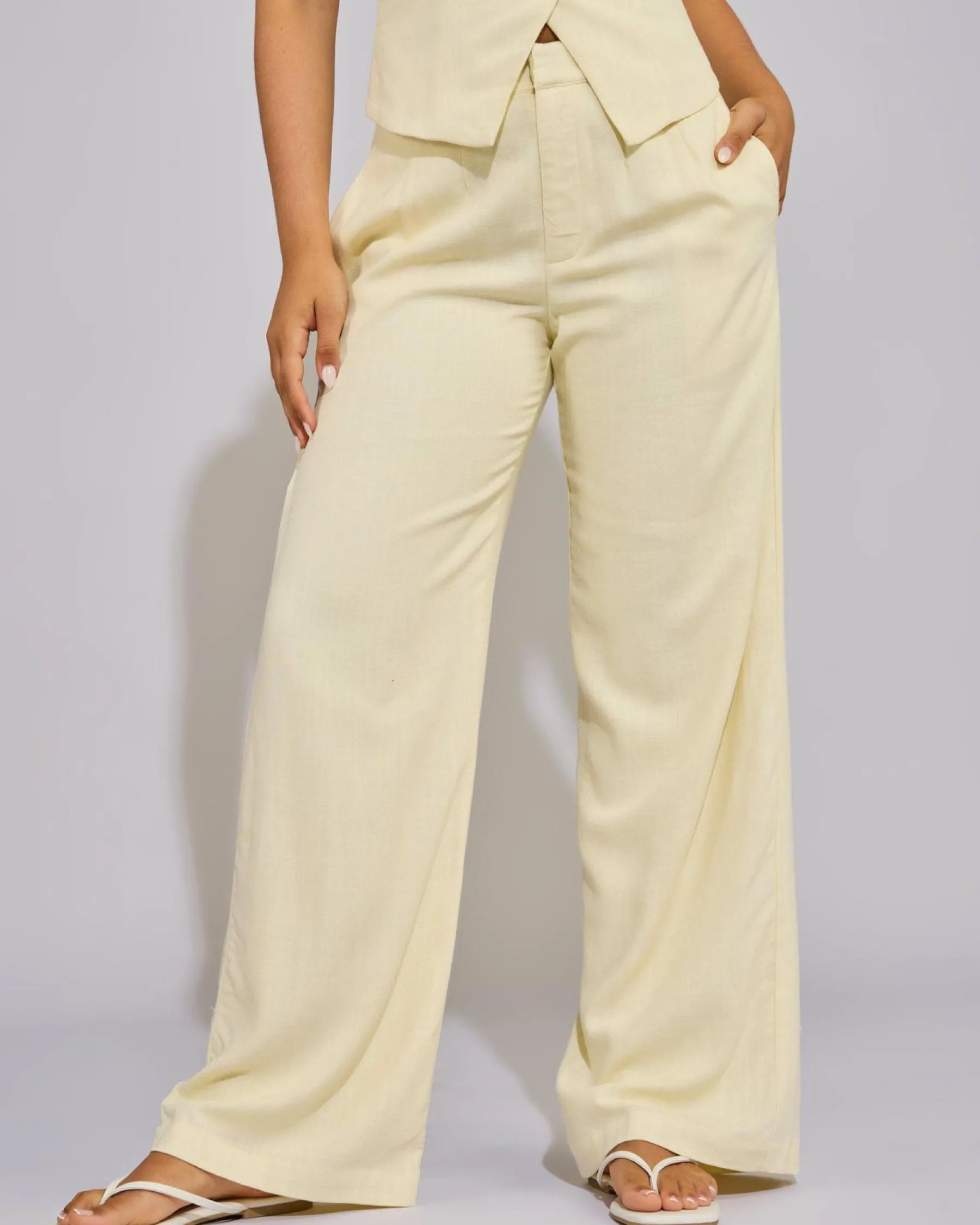 Sets|Linen Blend*Mooloola Quin Vanessa Pants Butter