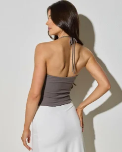 Tops*Ava And Ever Quinn Halter Top Charcoal
