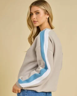 Clearance Racing Stripes 2.0 Crewneck Sweatshirt Women Jumpers & Hoodies