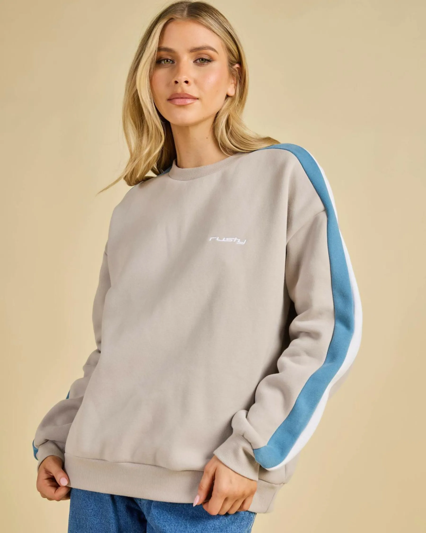 Clearance Racing Stripes 2.0 Crewneck Sweatshirt Women Jumpers & Hoodies