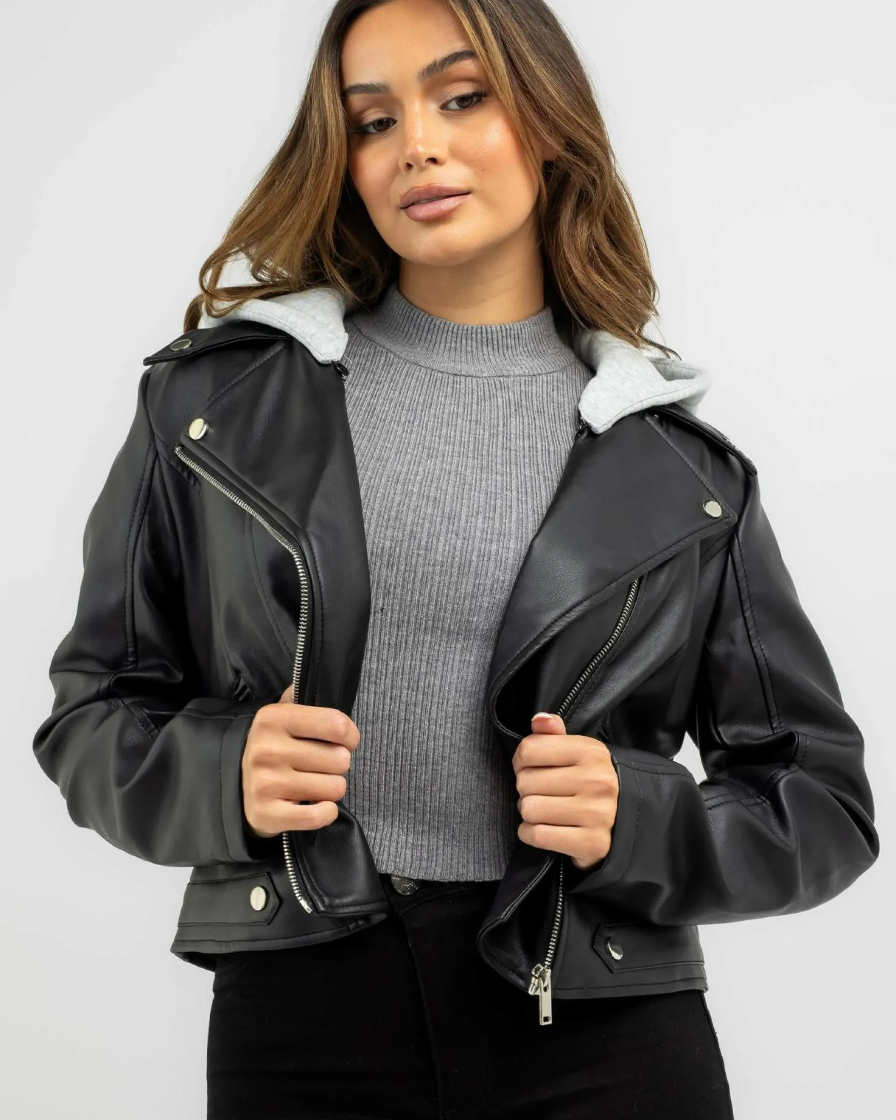 Jackets & Coats*Ava And Ever Raven Faux Leather Jacket Black