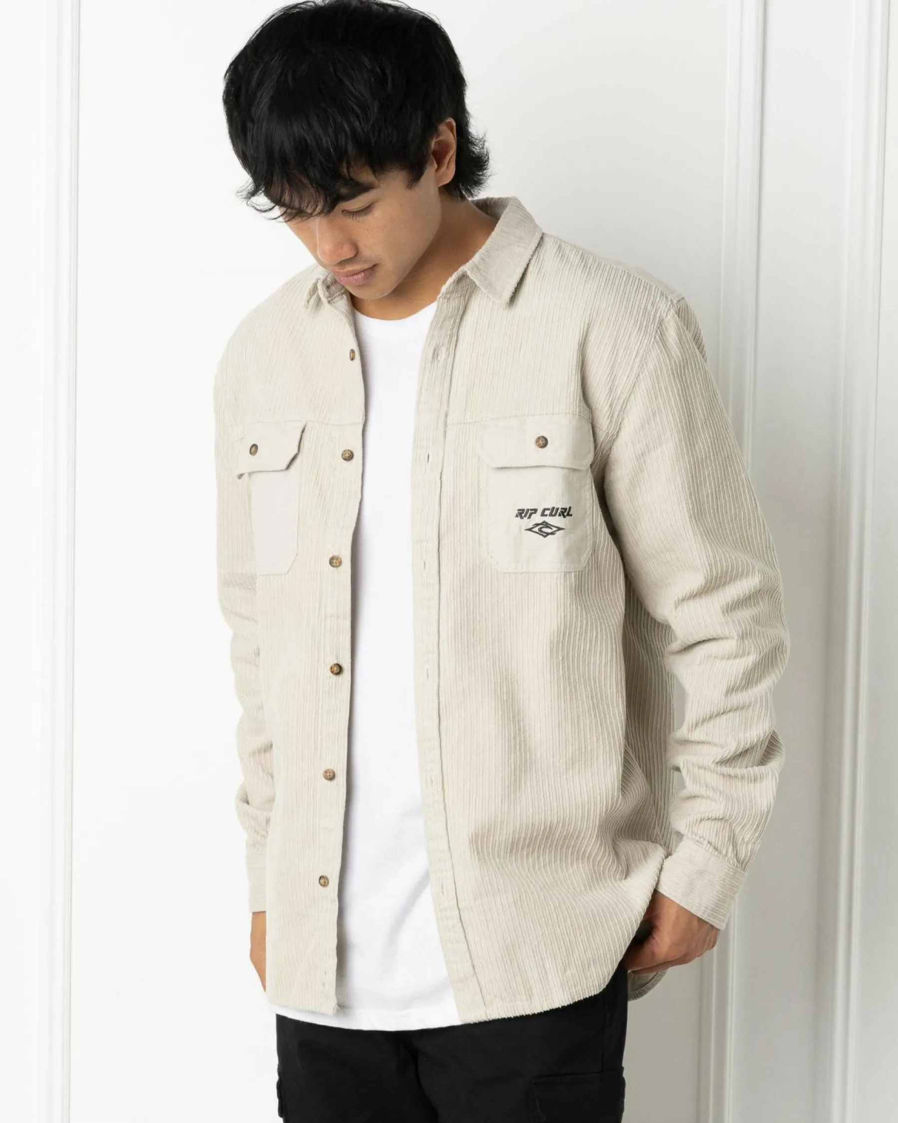 Tops & T-Shirts*Rip Curl Raw Energy Cord Long Sleeve Shirt Bone