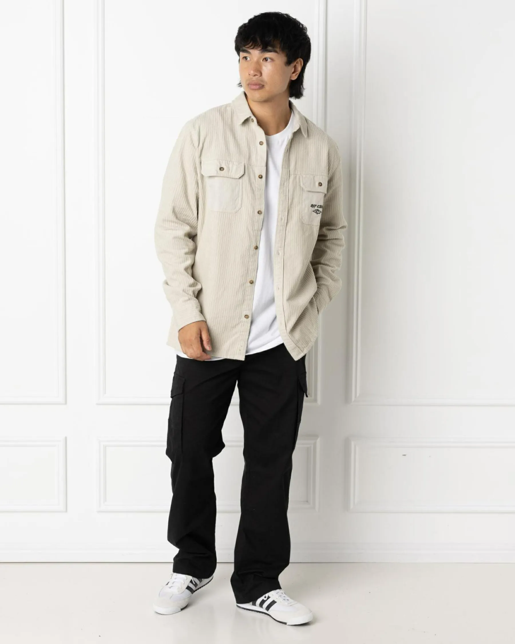 Tops & T-Shirts*Rip Curl Raw Energy Cord Long Sleeve Shirt Bone
