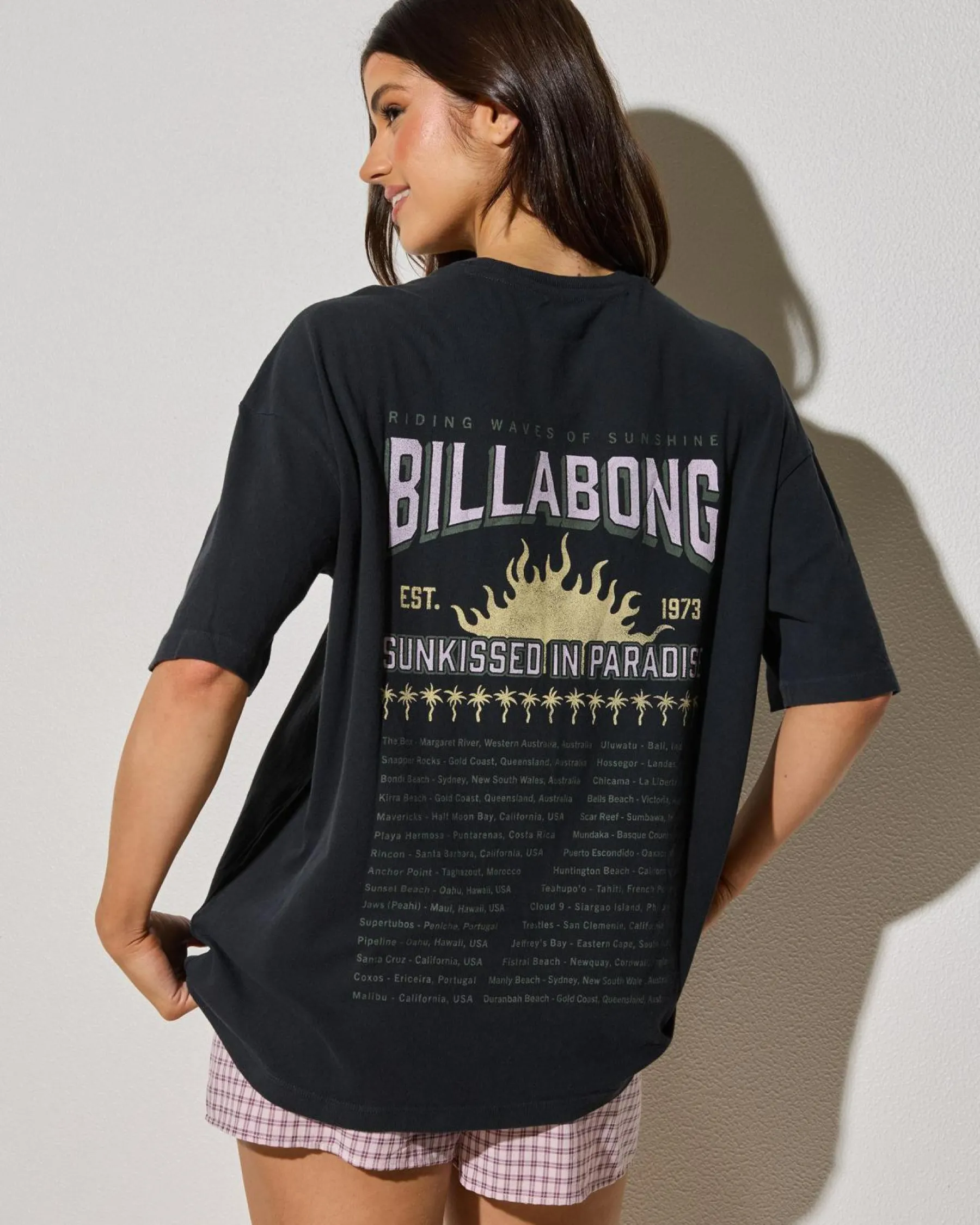 Tops*Billabong Reach For Sunshine T-Shirt Off Black