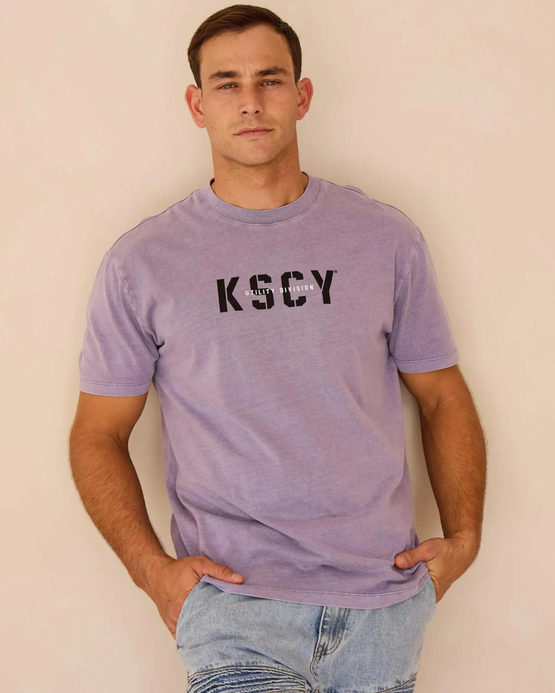Tops & T-Shirts*Kiss Chacey Reinforced Relaxed T-Shirt Pigment Lavender Grey