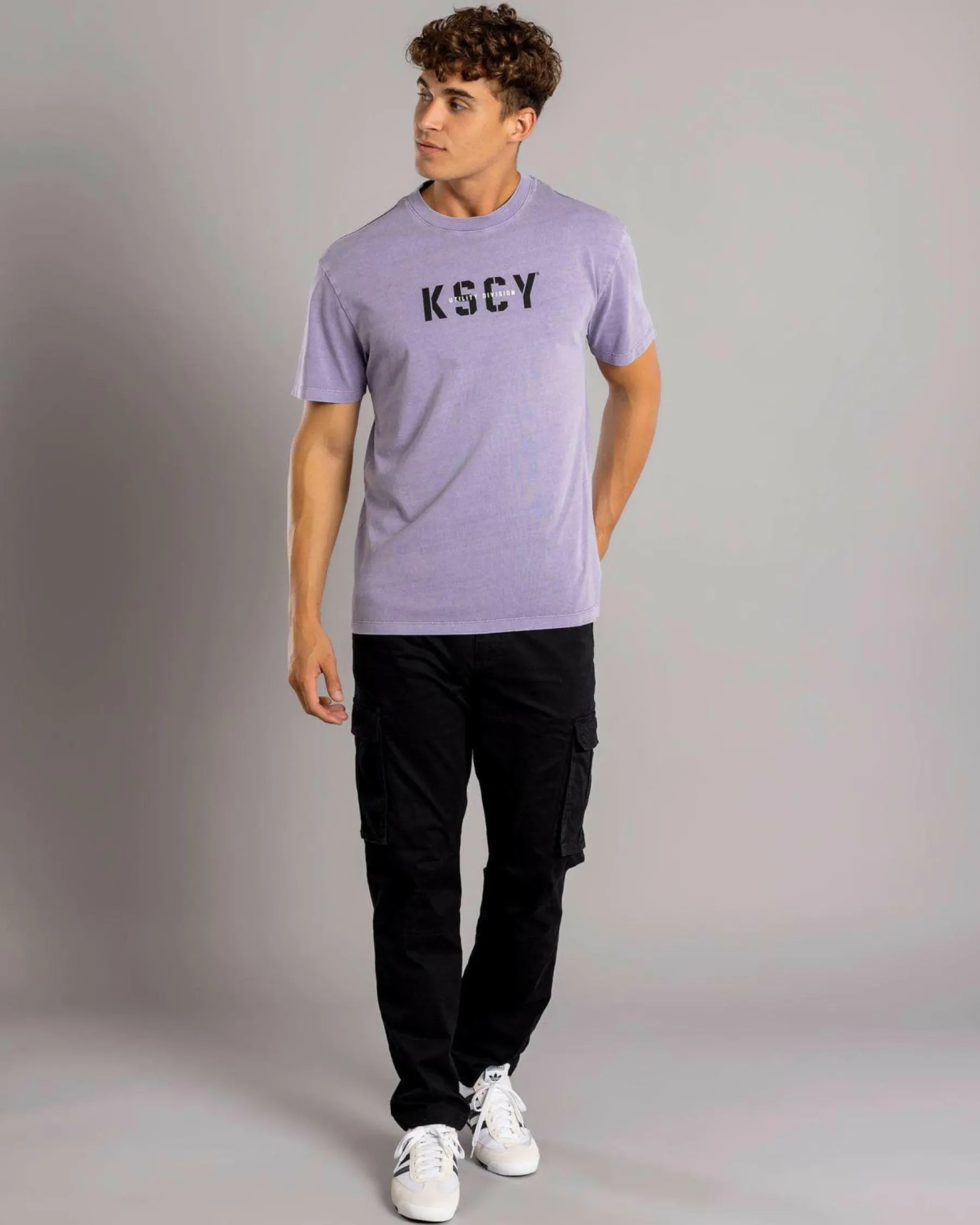 Tops & T-Shirts*Kiss Chacey Reinforced Relaxed T-Shirt Pigment Lavender Grey