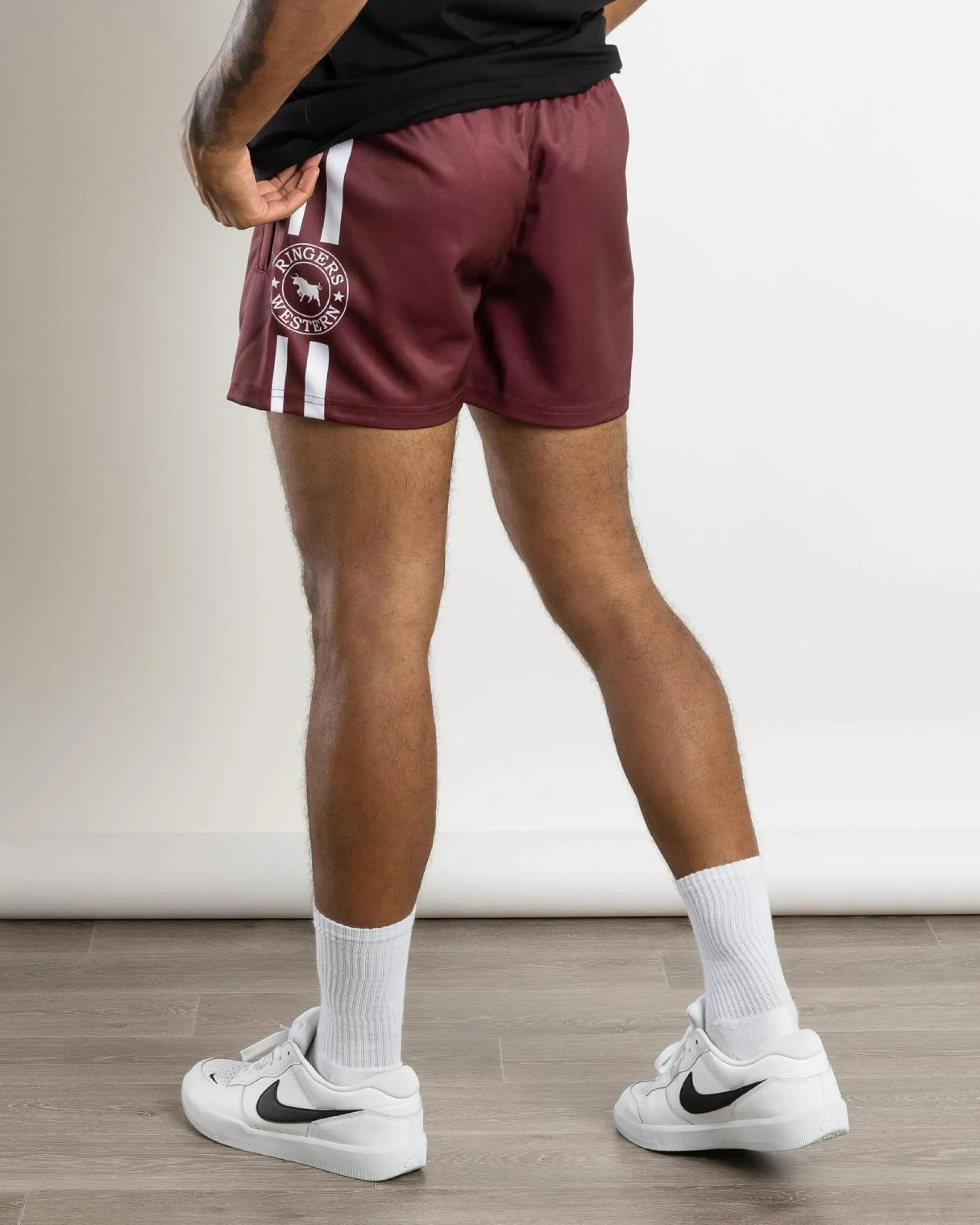 Shorts & Bottoms*Ringers Western Ringers Footy Shorts Burgundy