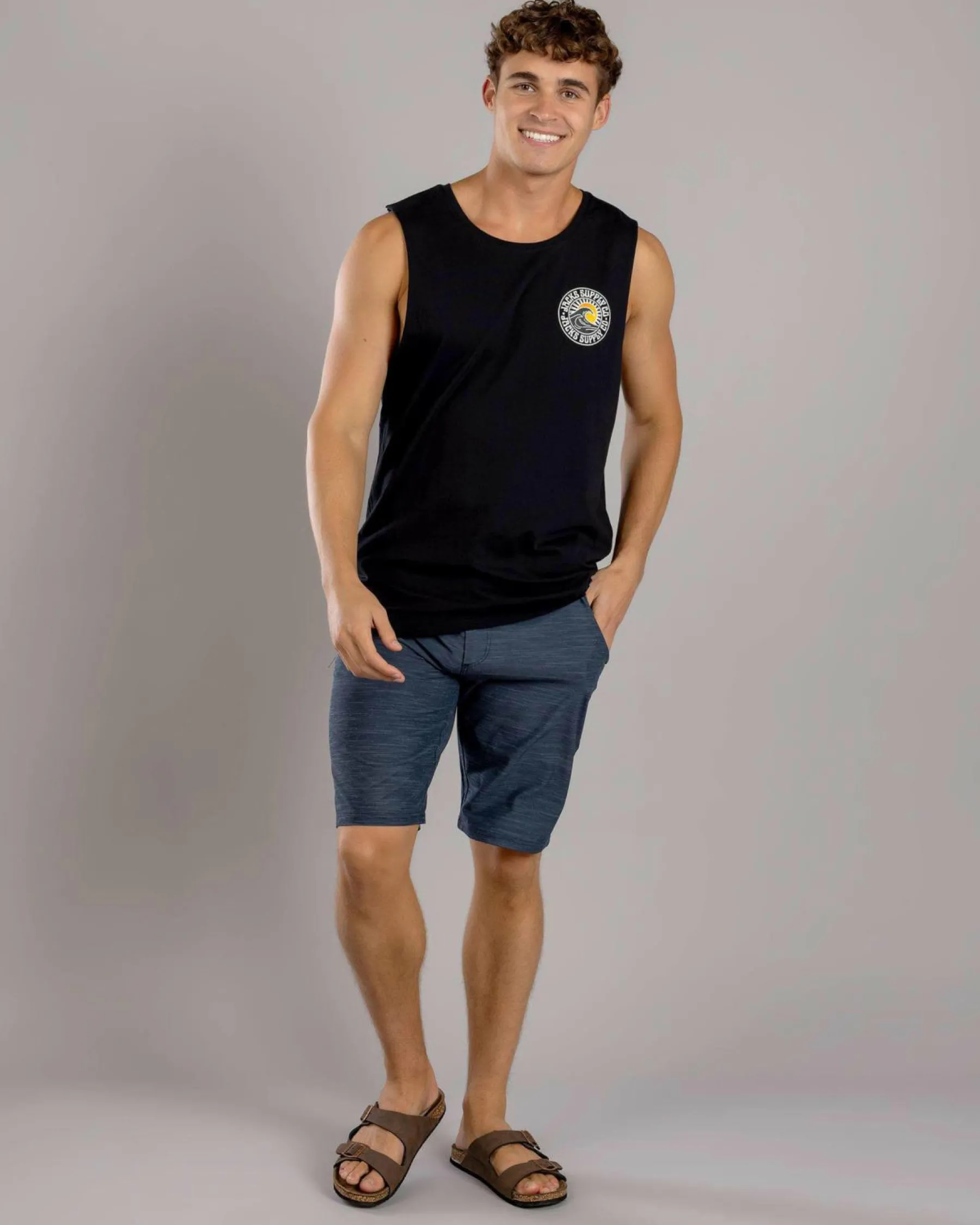 Tops & T-Shirts*Jacks Rising Sun Muscle Tank Black