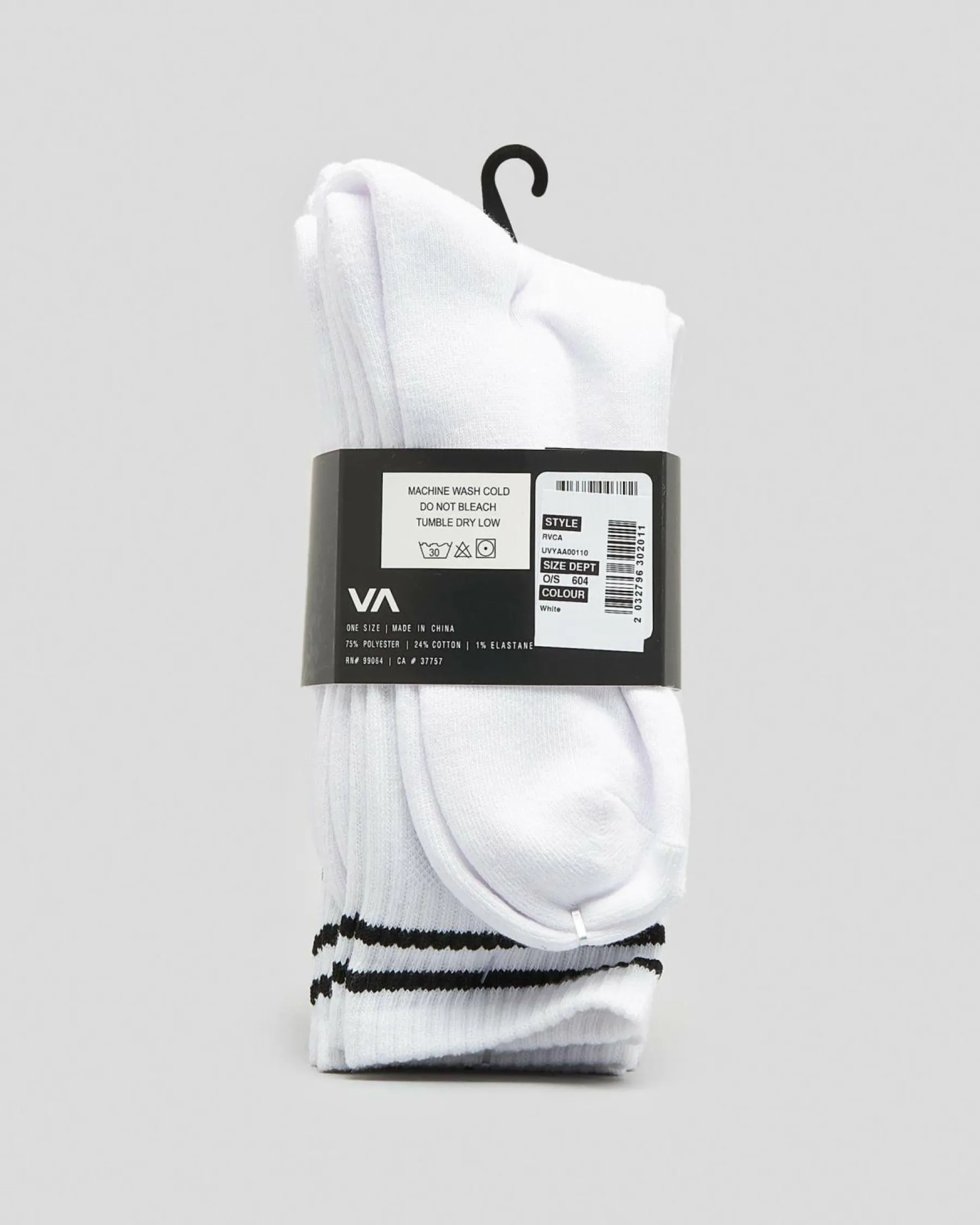 Socks*RVCA Union III Socks 5 Pack White