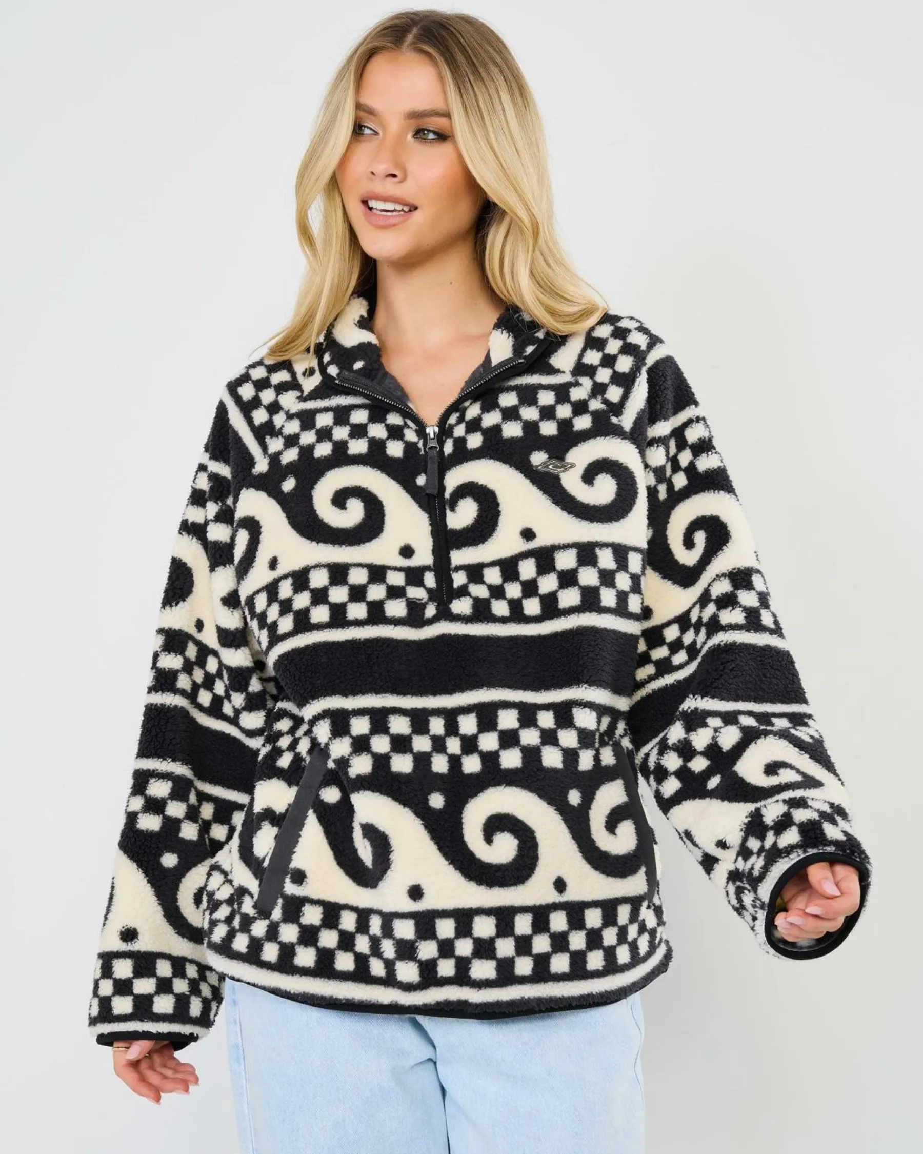 Jumpers & Hoodies*Rip Curl San Carlos Polar Fleece Jacket Washed Black