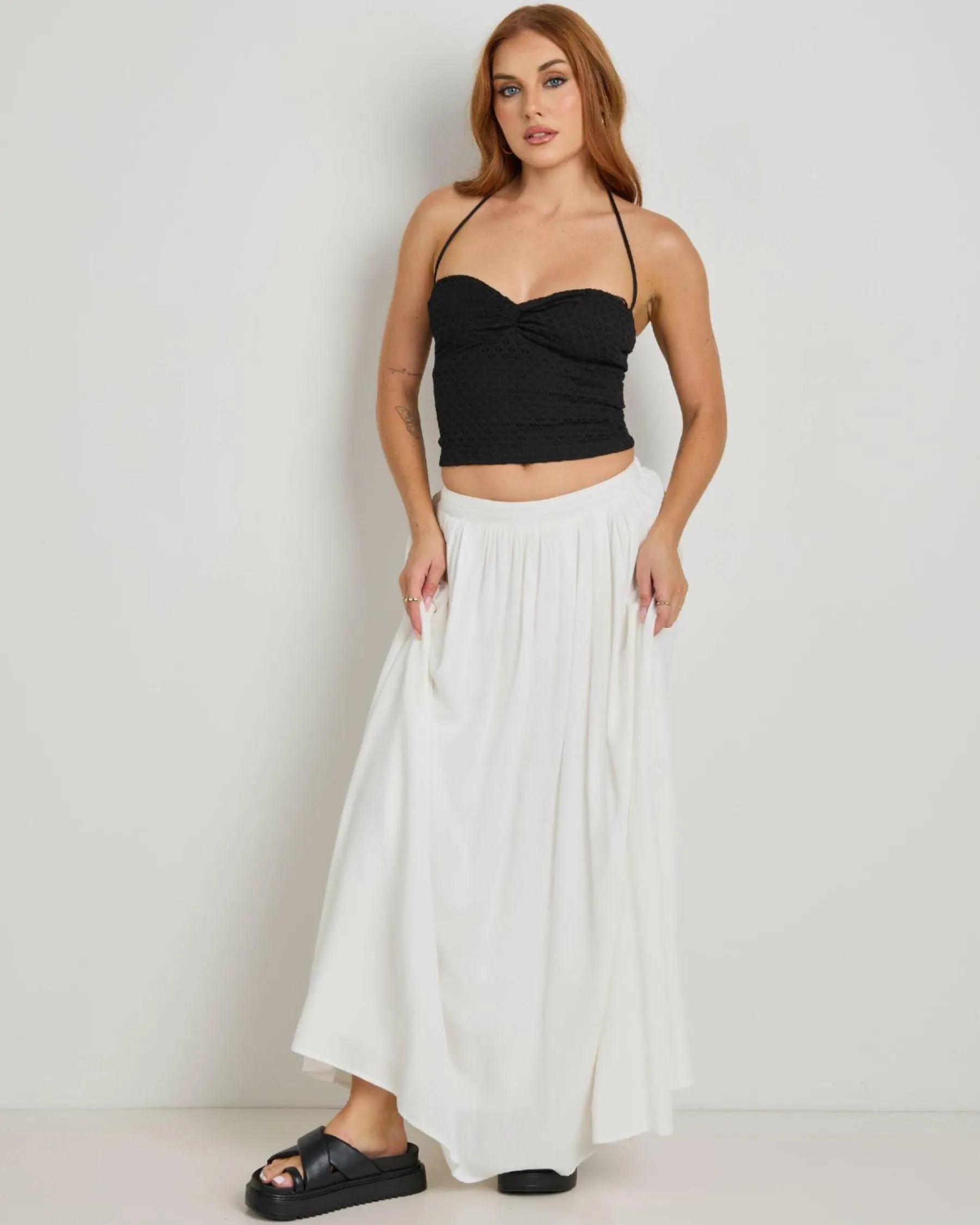 Sets|Tops*Mooloola Saski Halter Top Black