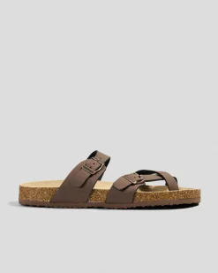 Sandals*Ava And Ever Scout Slide Sandals Mocha