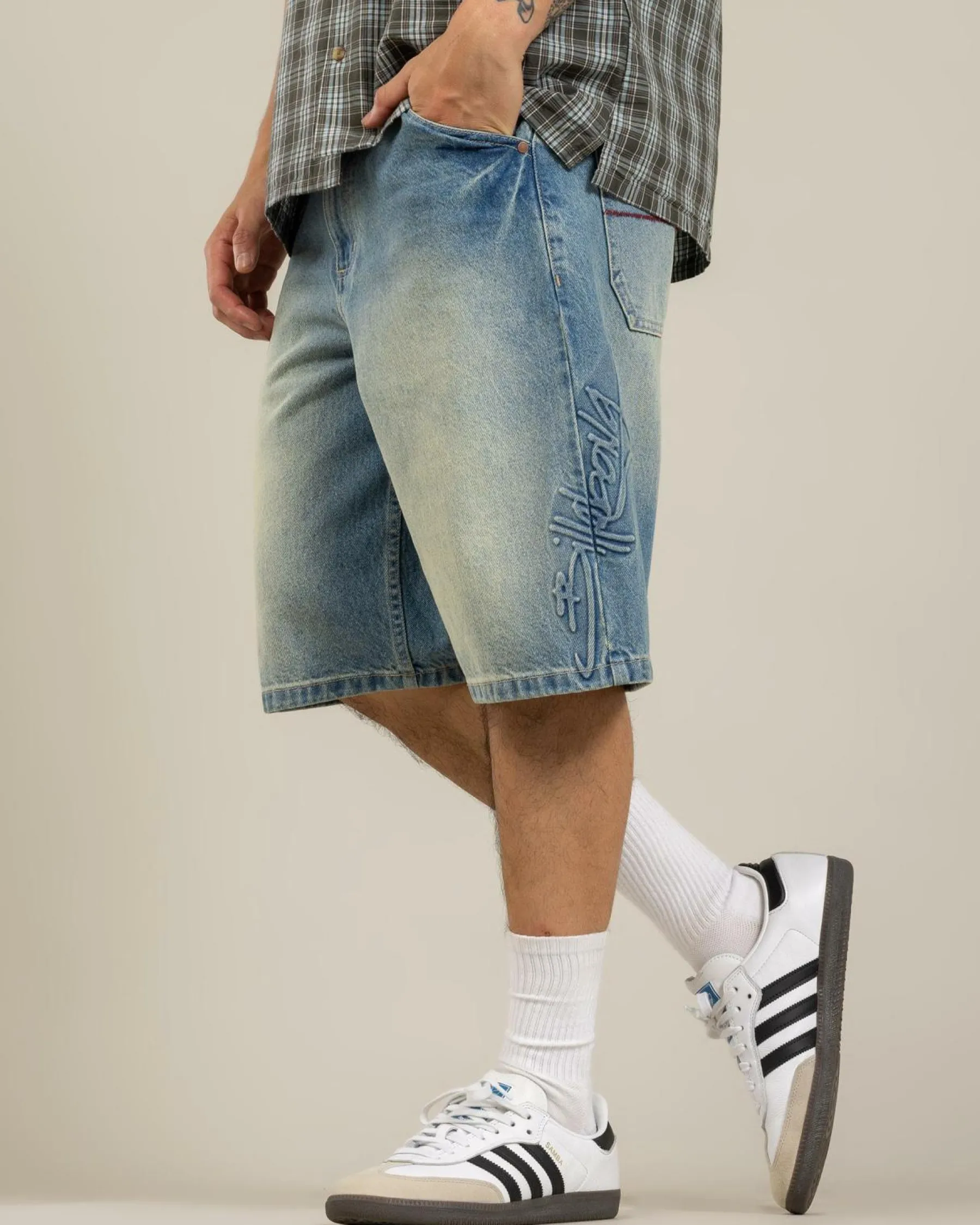 Denim|Shorts & Bottoms*Billabong Script Smoko Denim Shorts Sun Faded Indigo