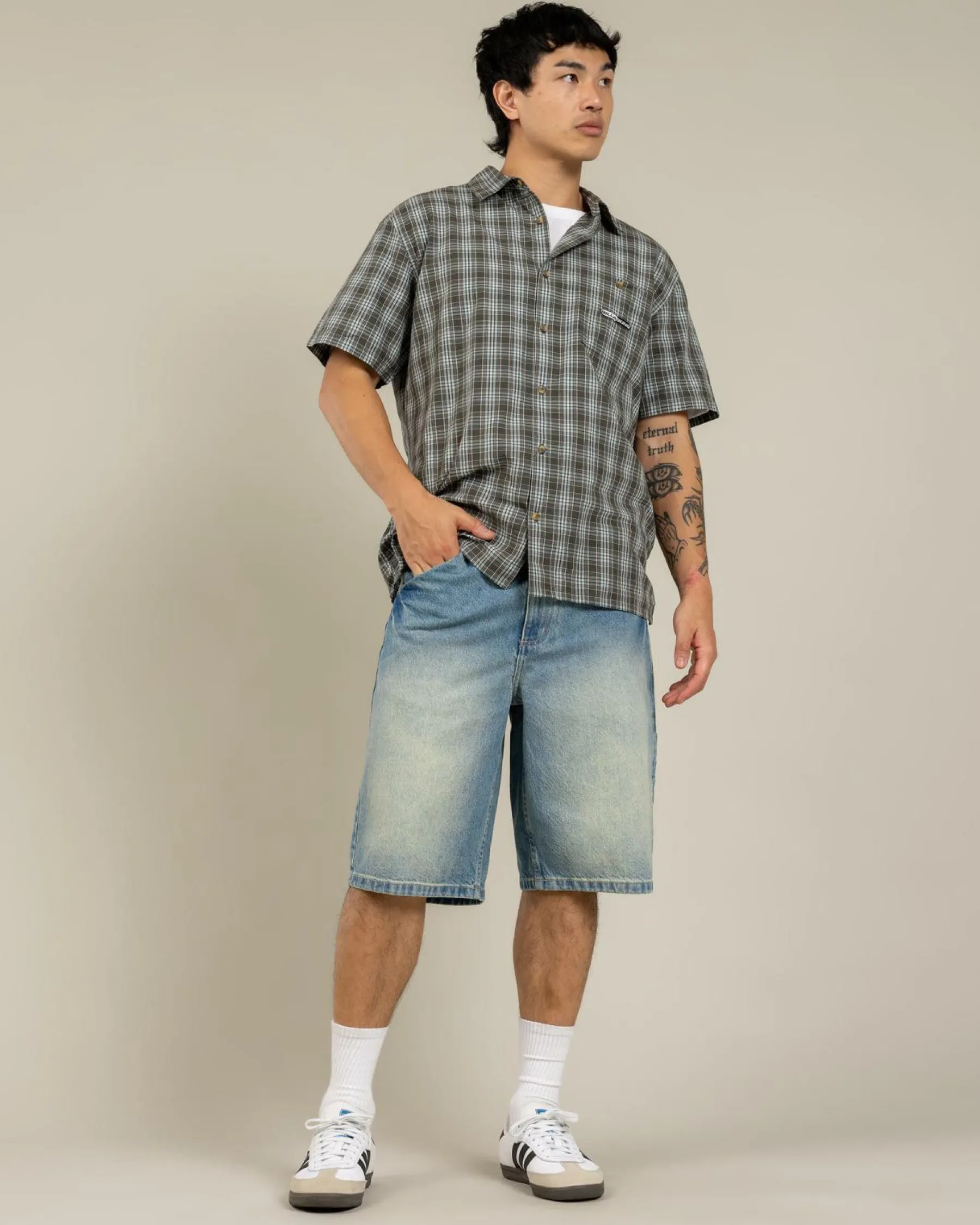 Denim|Shorts & Bottoms*Billabong Script Smoko Denim Shorts Sun Faded Indigo
