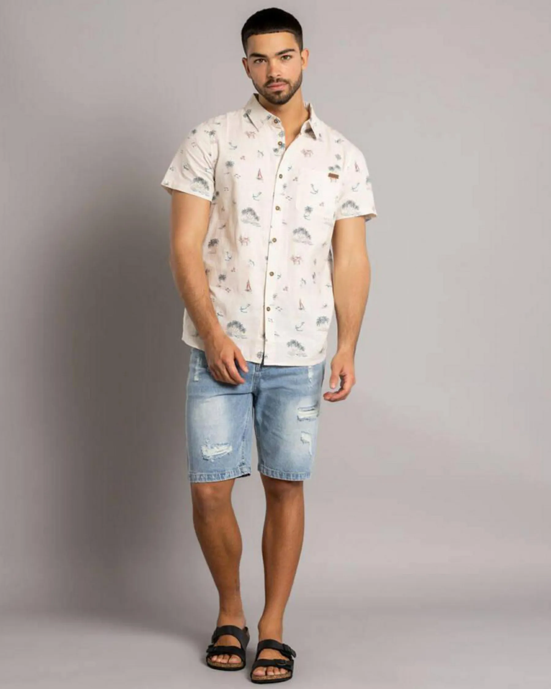 Tops & T-Shirts|Linen Blend*Salty Life Seashore Short Sleeve Shirt Natural
