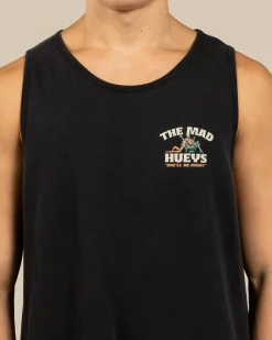Tops & T-Shirts*The Mad Hueys She'll Be Right Singlet Washed Black