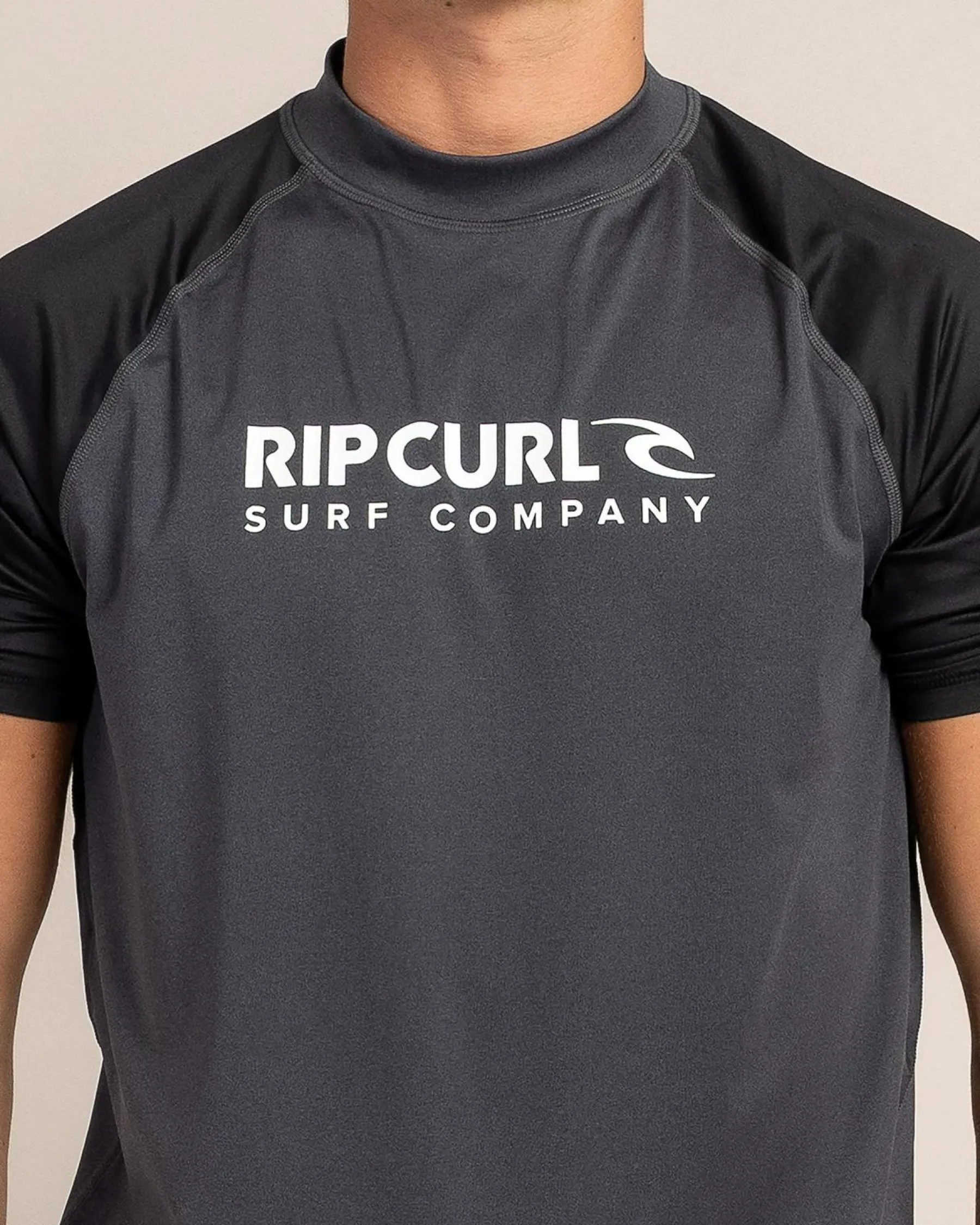 Rashies*Rip Curl Shock Short Sleeve Rash Vest Black Marle