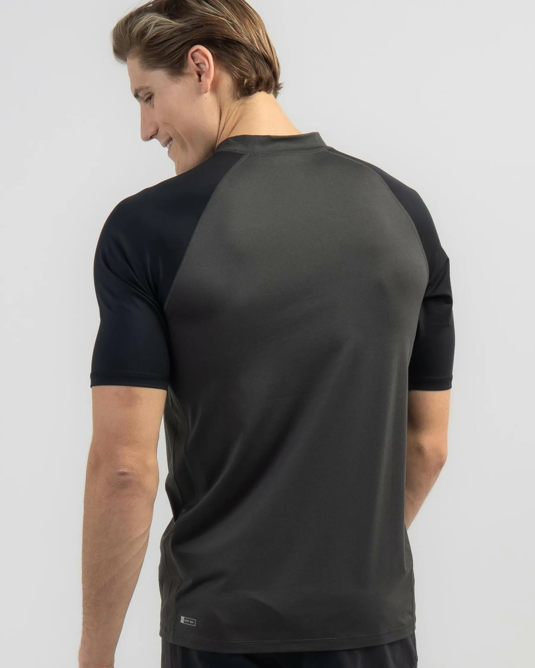Rashies*Rip Curl Shock UPF Short Sleeve Rash Vest Black Marle