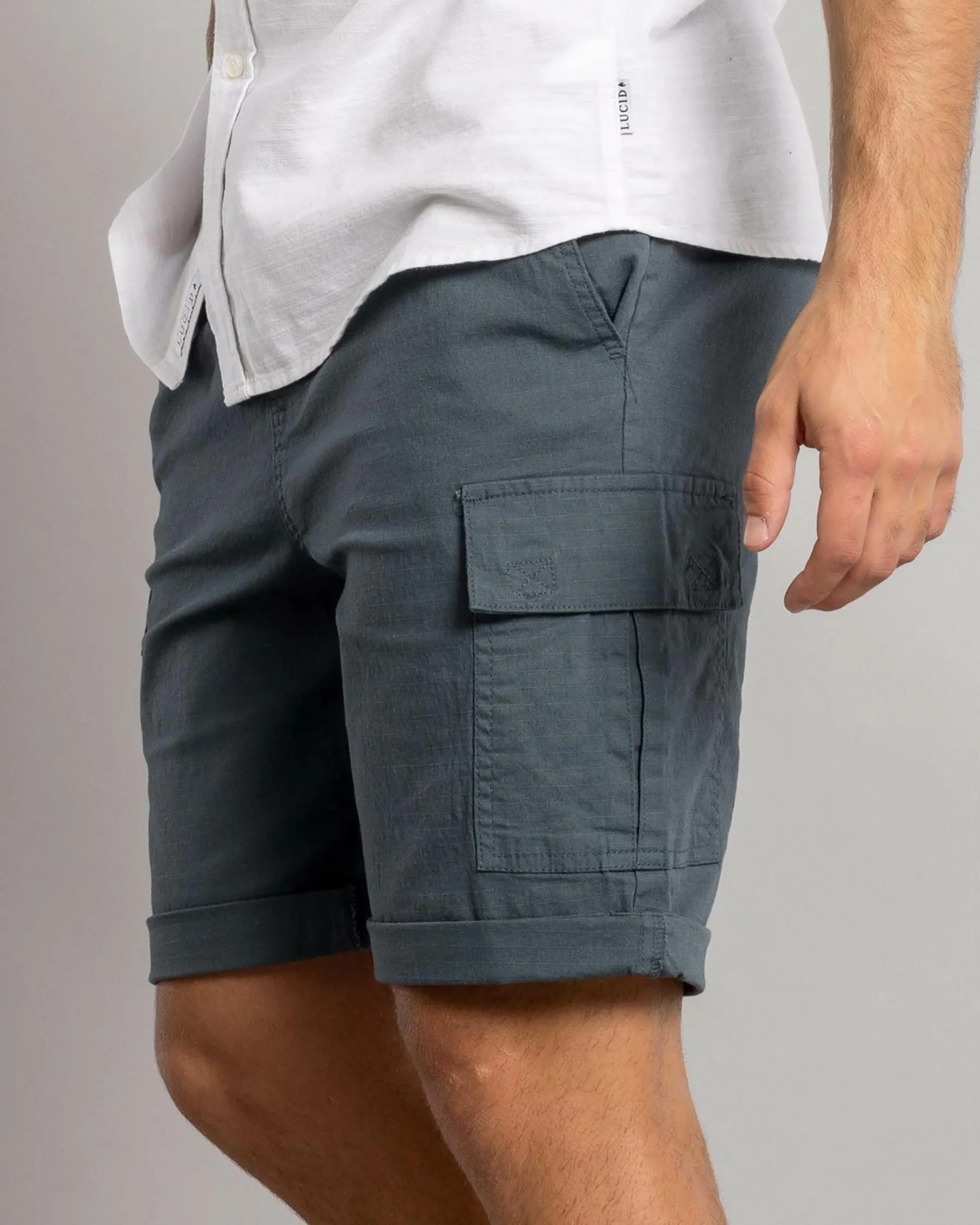 Shorts & Bottoms*Lucid Shroud Elastic Waist Shorts Slate Blue