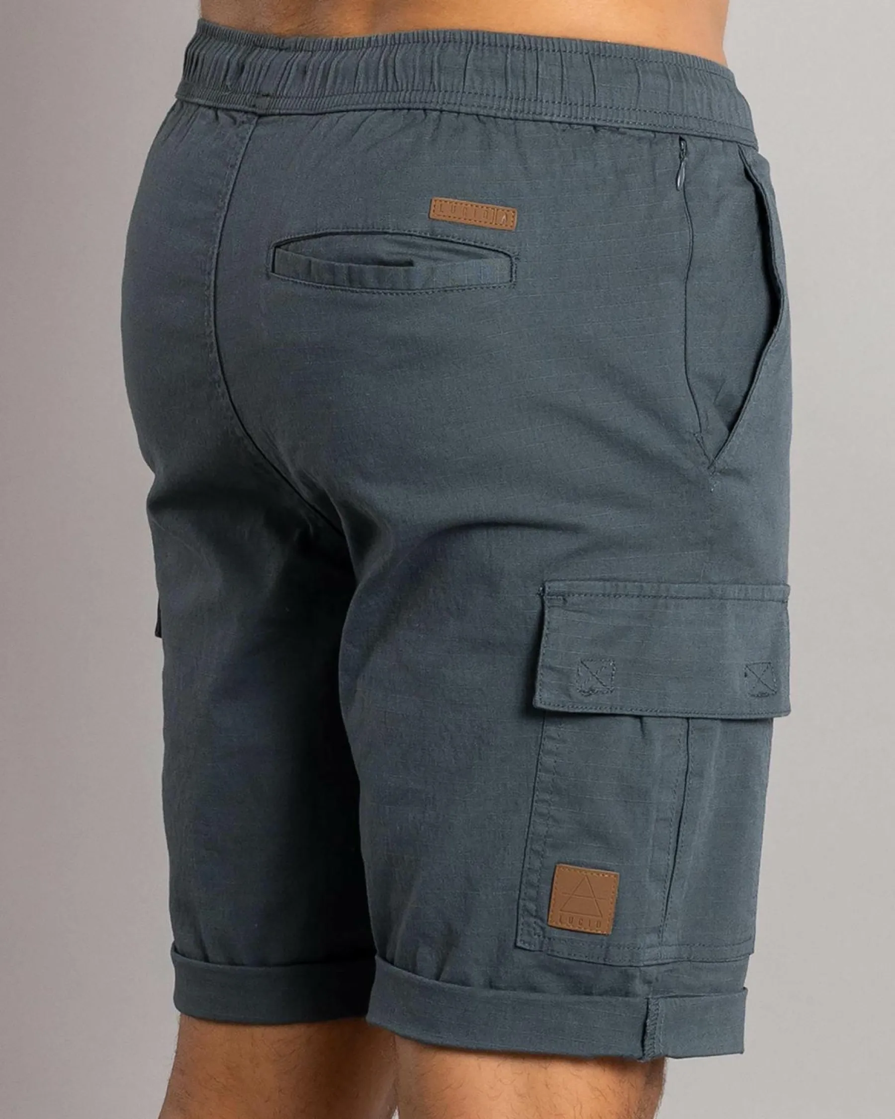 Shorts & Bottoms*Lucid Shroud Elastic Waist Shorts Slate Blue