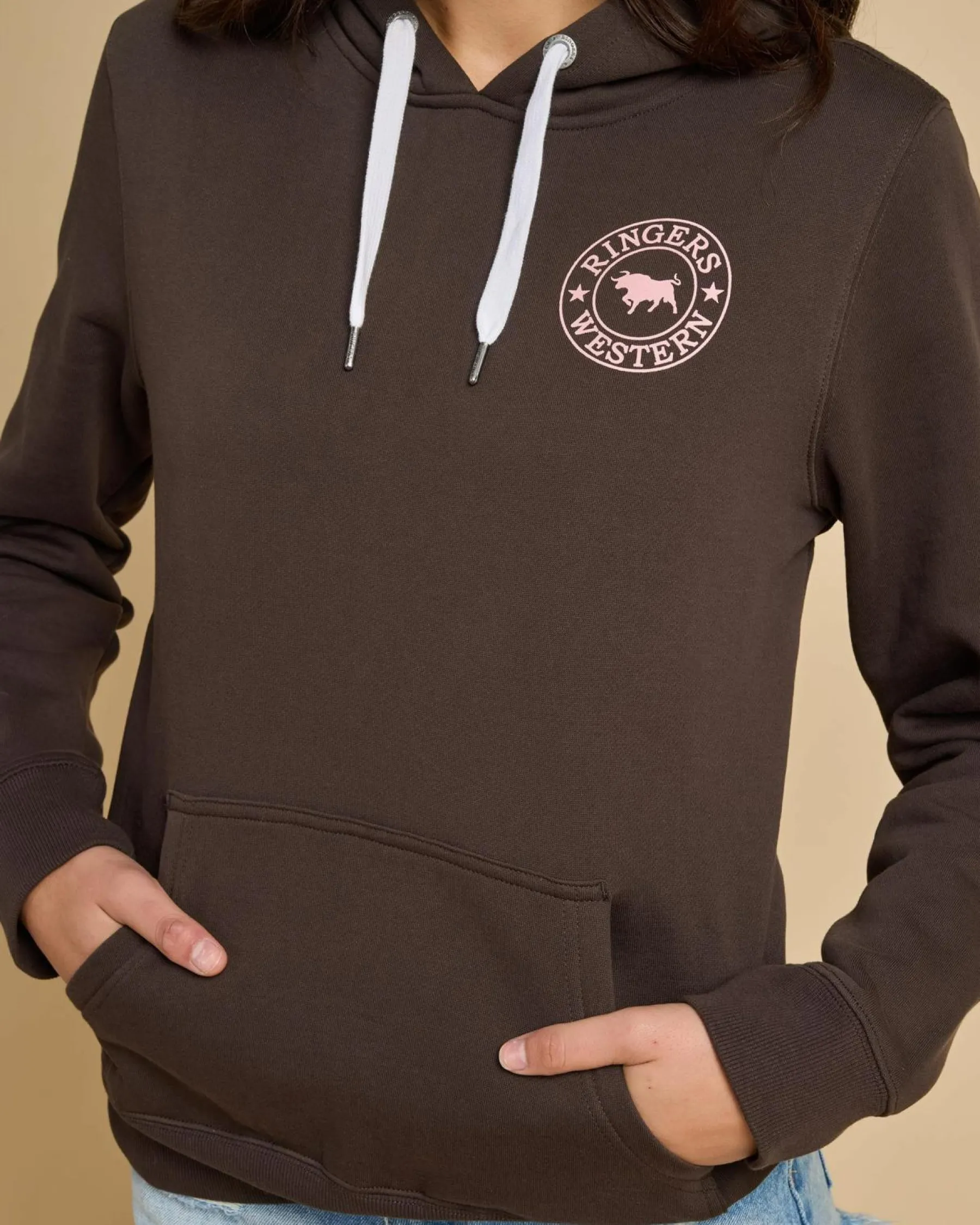 Jumpers & Hoodies*Ringers Western Signature Bull Hoodie Charcoal & Rosey
