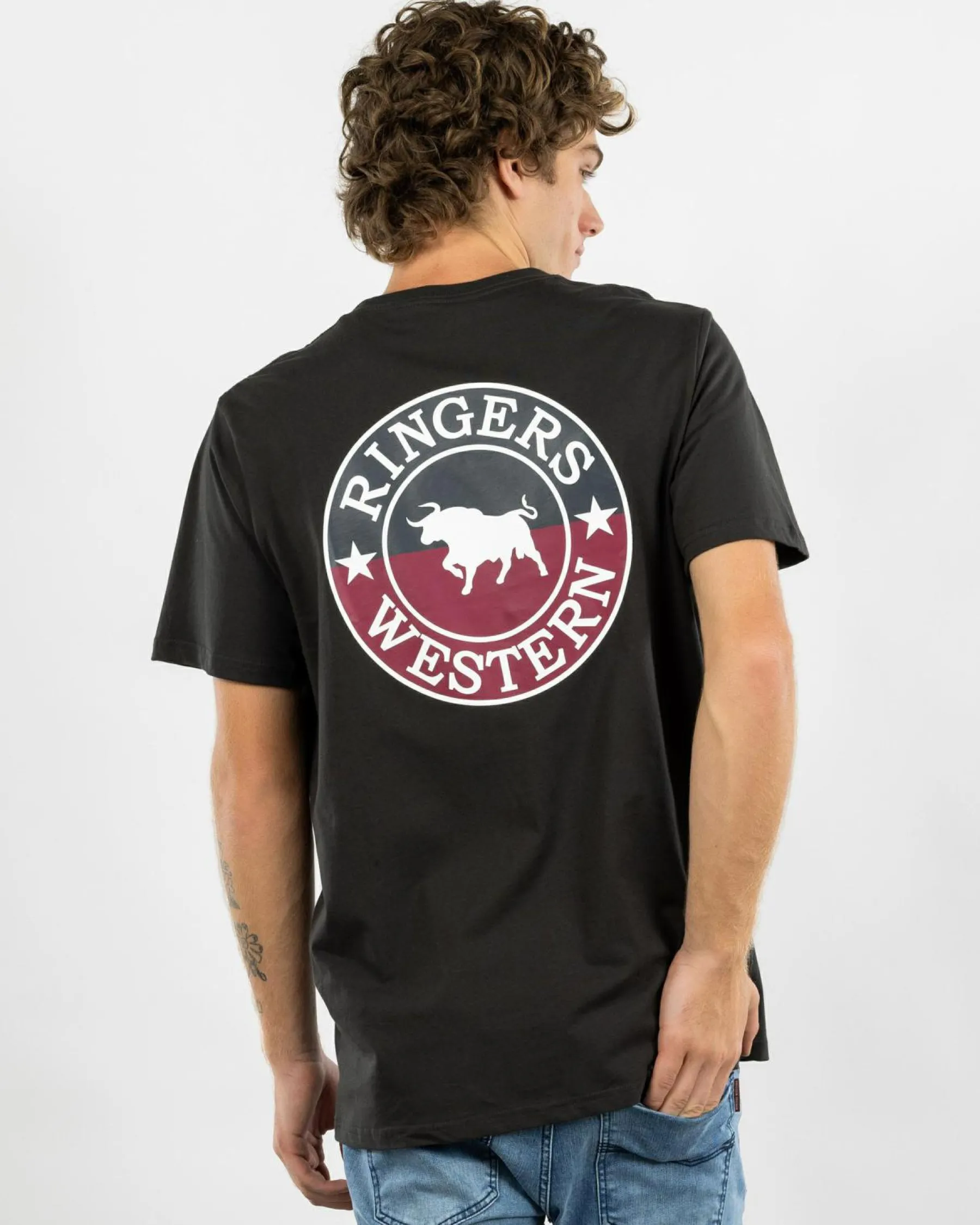 Tops & T-Shirts*Ringers Western Signature Bull Standard T-Shirt Charcoal Split