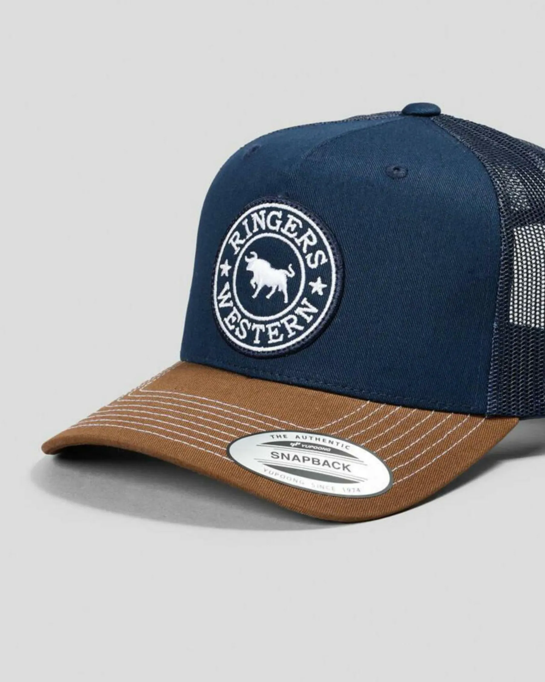 Headwear*Ringers Western Signature Bull Trucker Cap Navy/chocolate