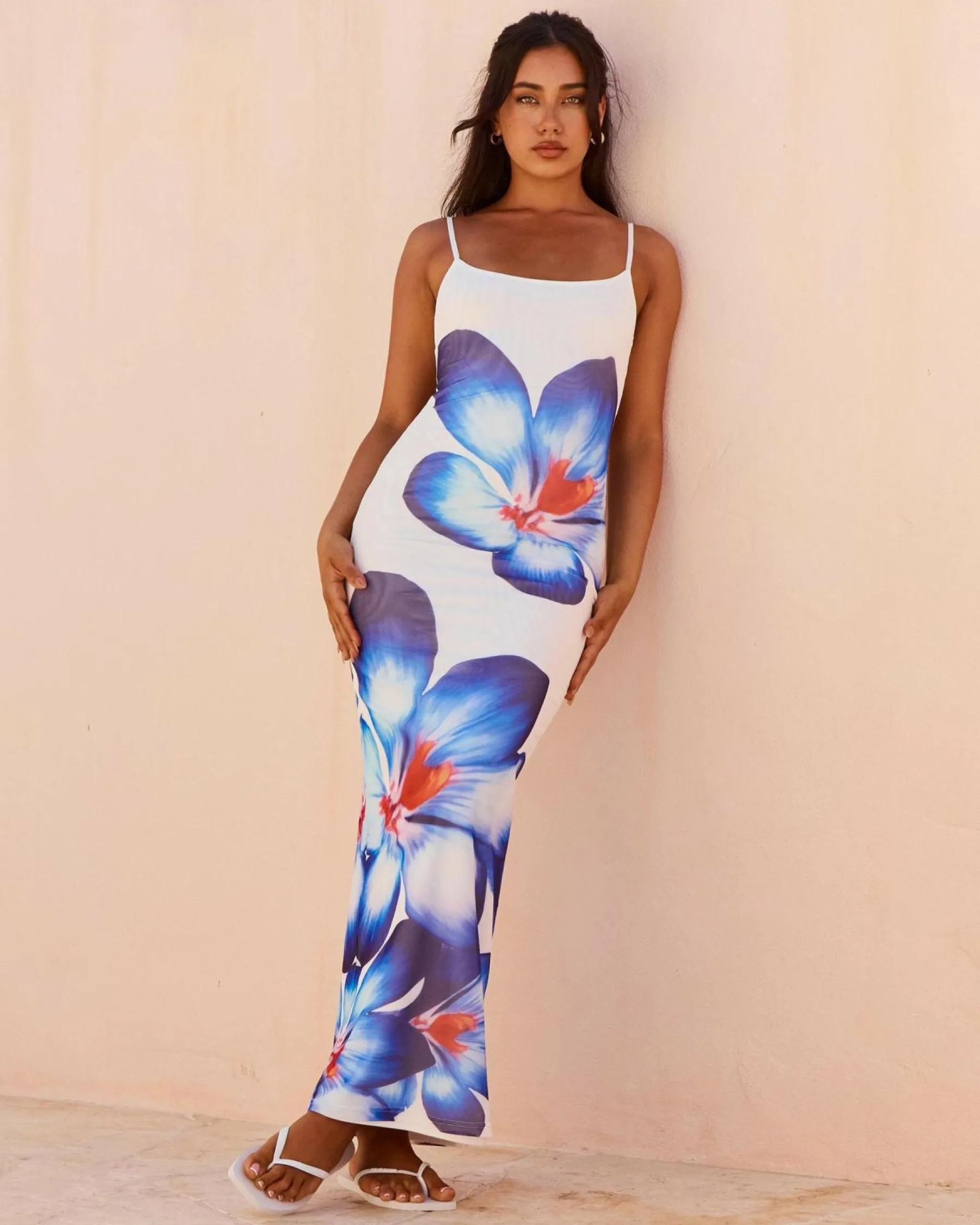 Dresses*Ava And Ever Simmi Maxi Dress White/blue Floral