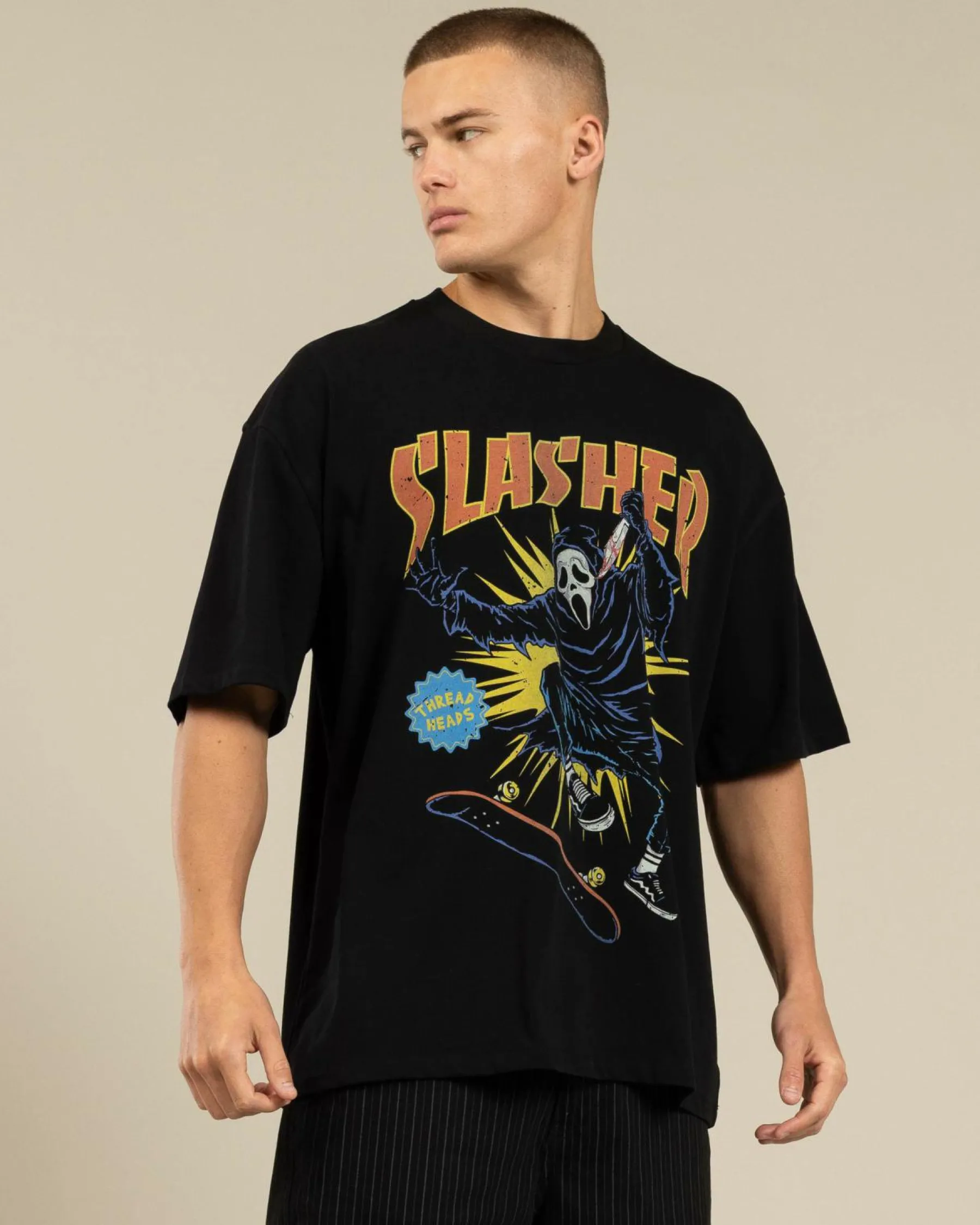 Tops & T-Shirts*Threadheads Slasher Oversized T-Shirt Black
