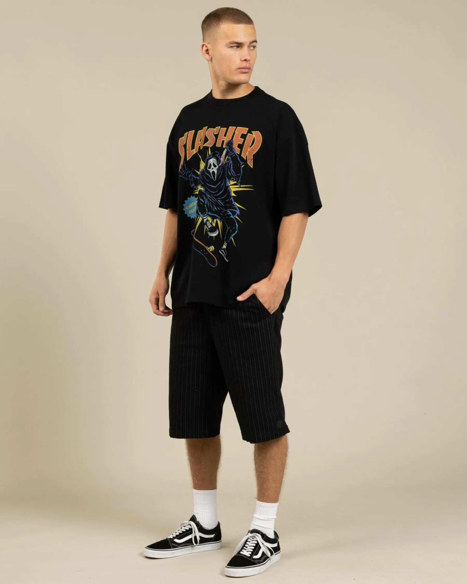 Tops & T-Shirts*Threadheads Slasher Oversized T-Shirt Black