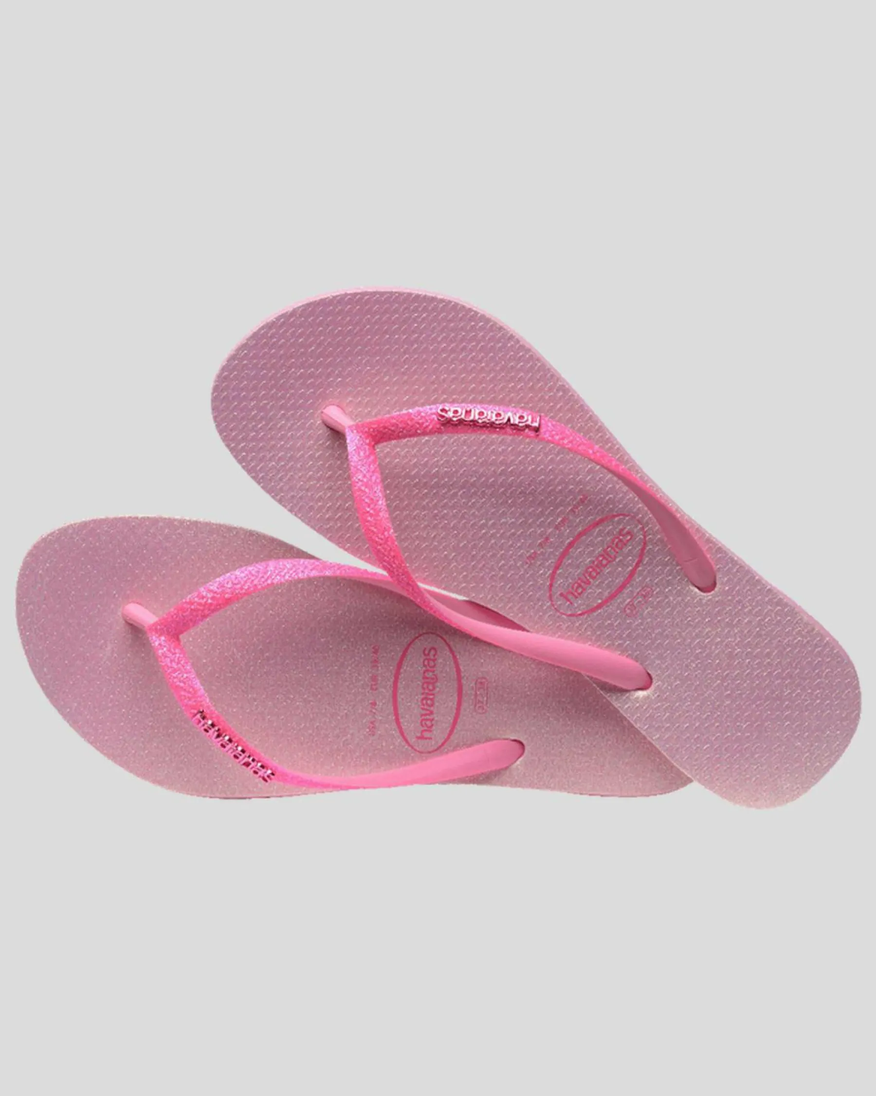 Flip Flops*Havaianas Slim Glitter Iridescent Thongs Pink Lemonade
