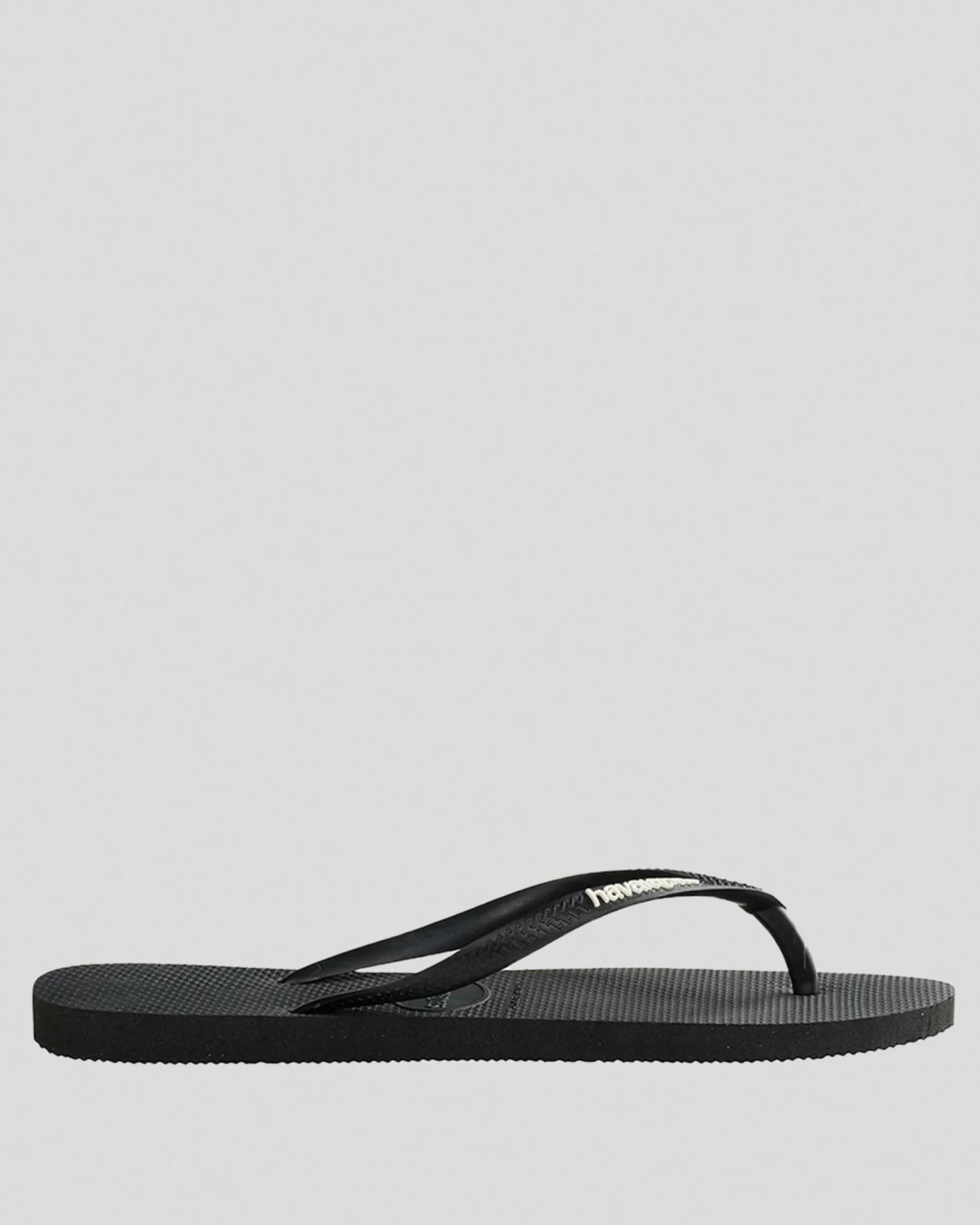 Flip Flops*Havaianas Slim Logo Thongs Black/white